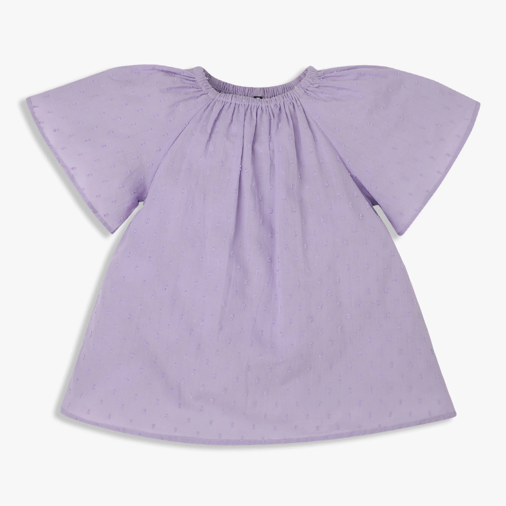 Girls Round Neck Woven Top