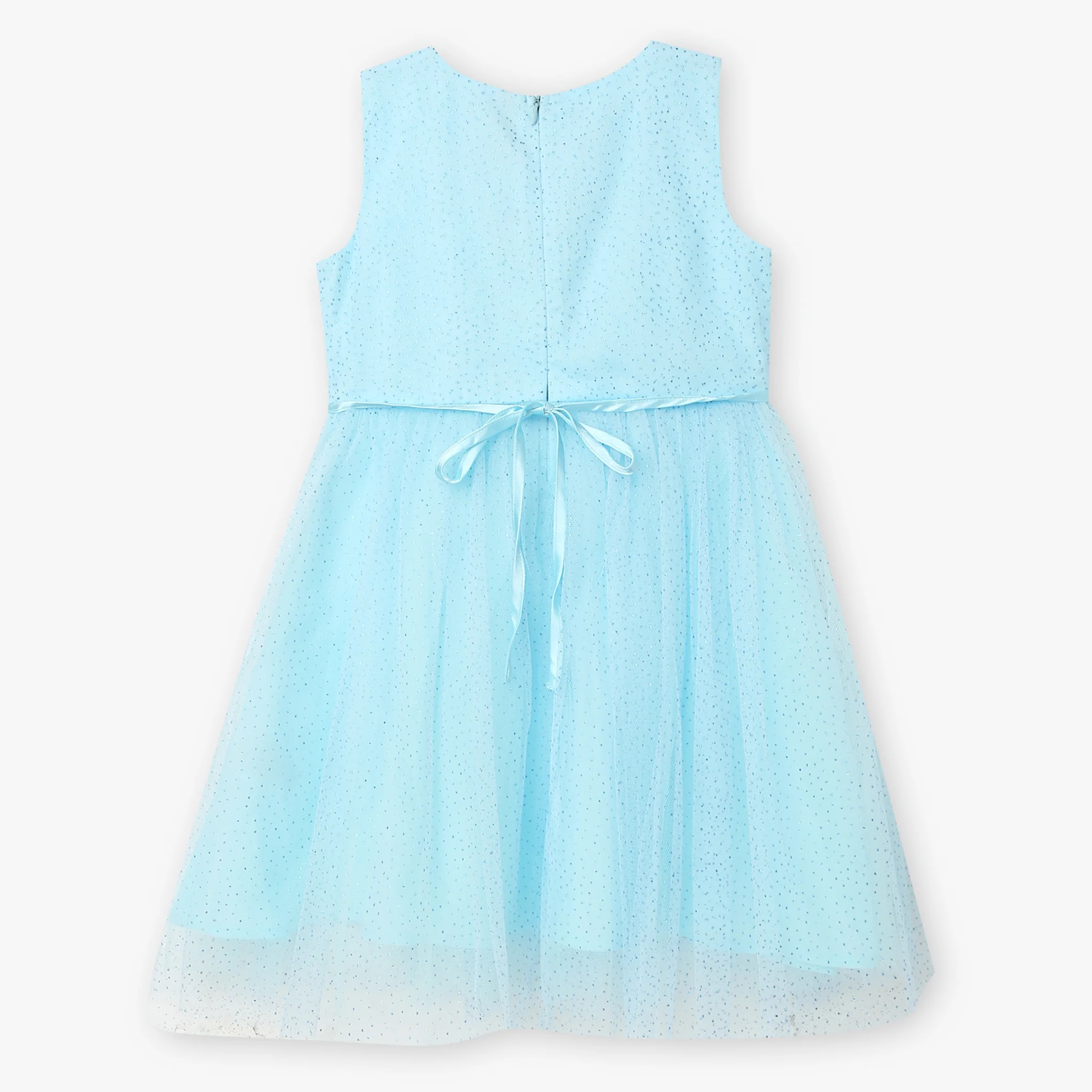 Girls Embellished Satin Party Frock - Image 5