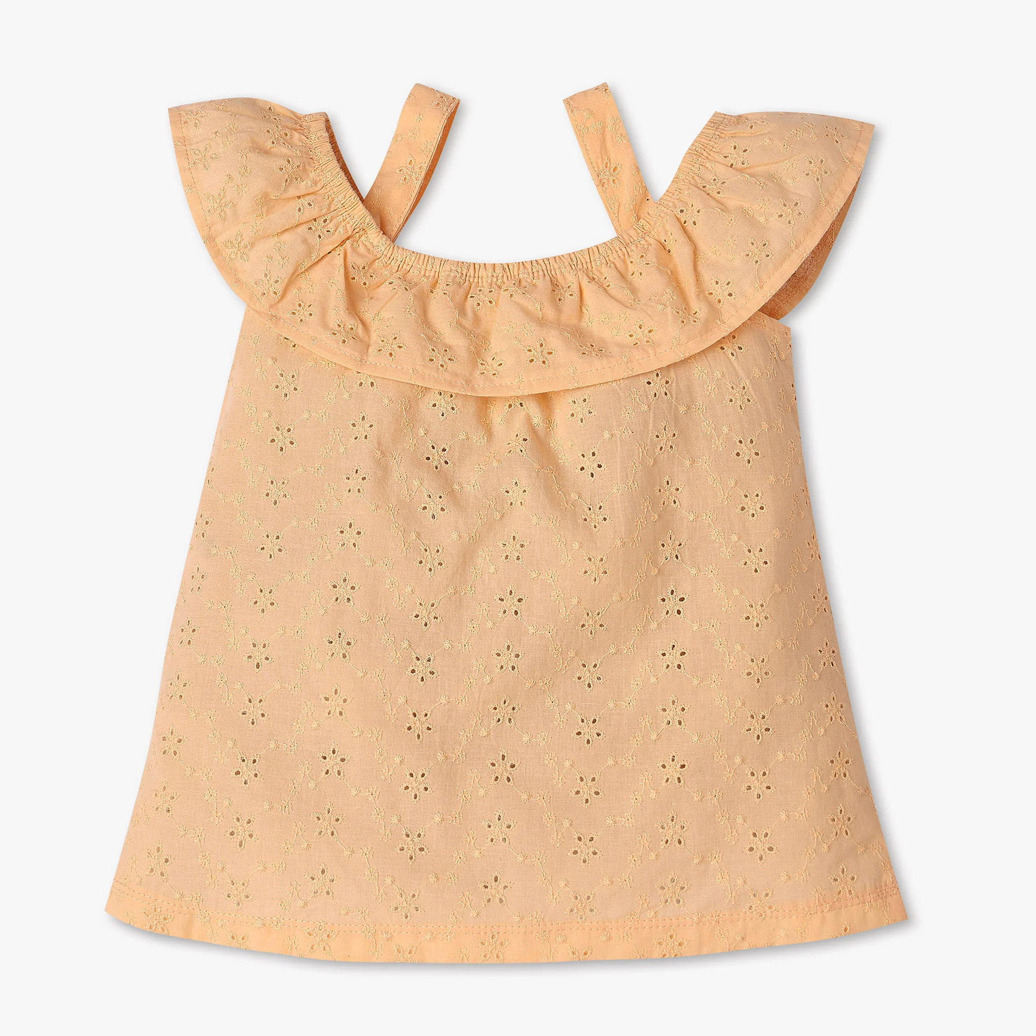 Girls Schiffli Cotton Woven Top