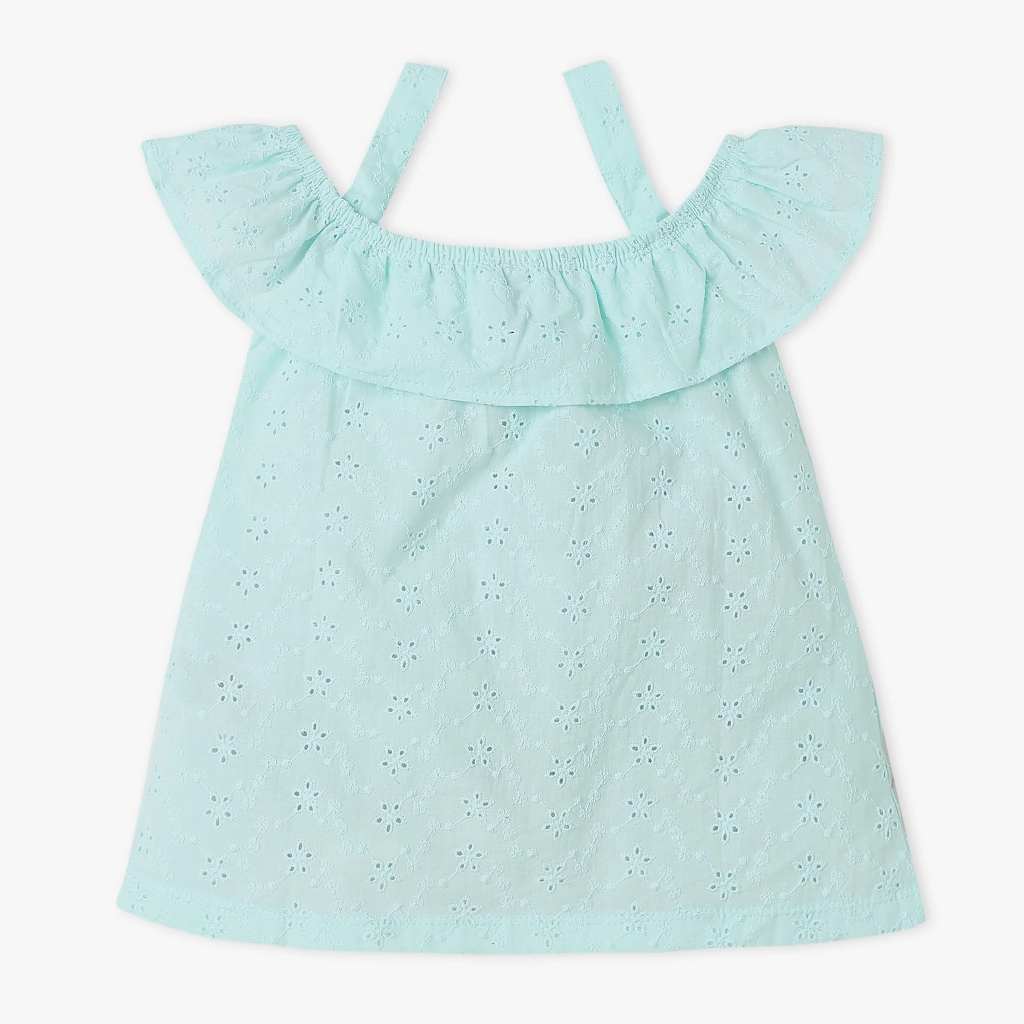 Girls Schiffli Cotton Woven Top - Image 4
