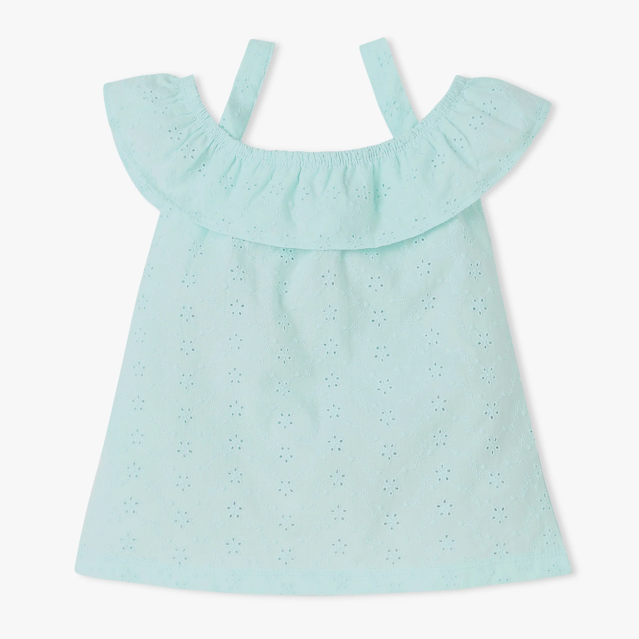Girls Schiffli Cotton Woven Top - Image 5