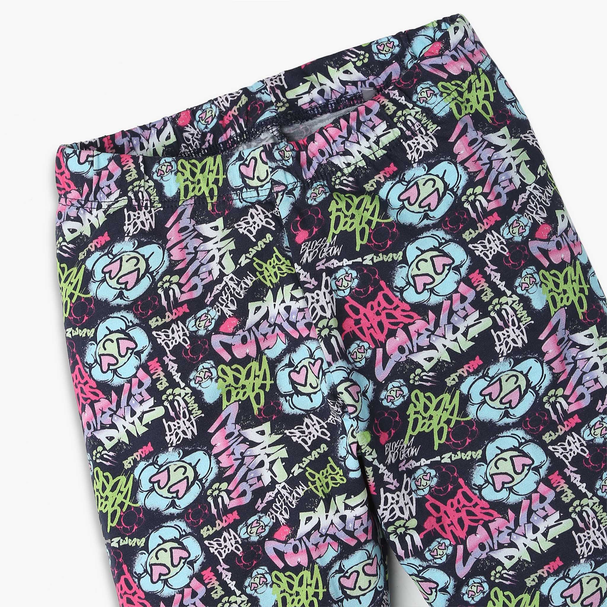 Girls Skinny Fit Ankle Length Printed Leggings - Image 3
