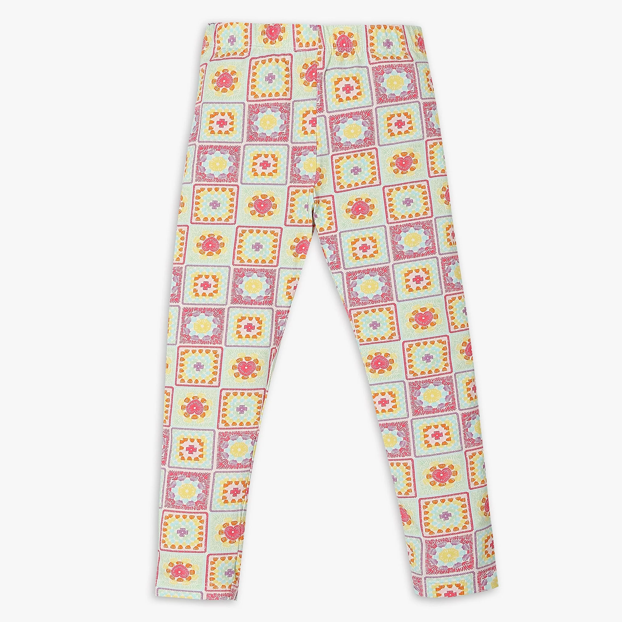 Girls Skinny Fit Printed Mid Rise Leggings - Image 2