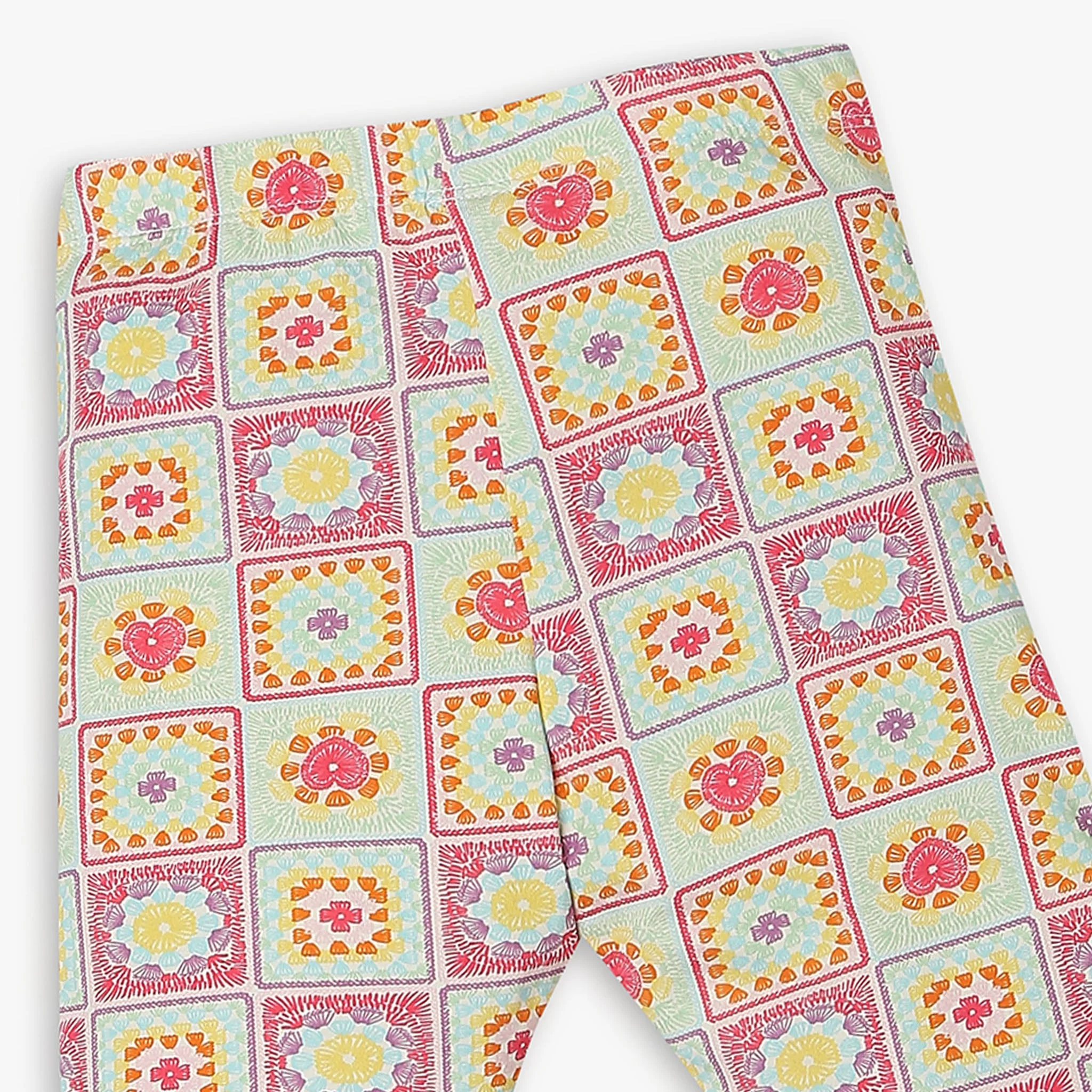 Girls Skinny Fit Printed Mid Rise Leggings - Image 3