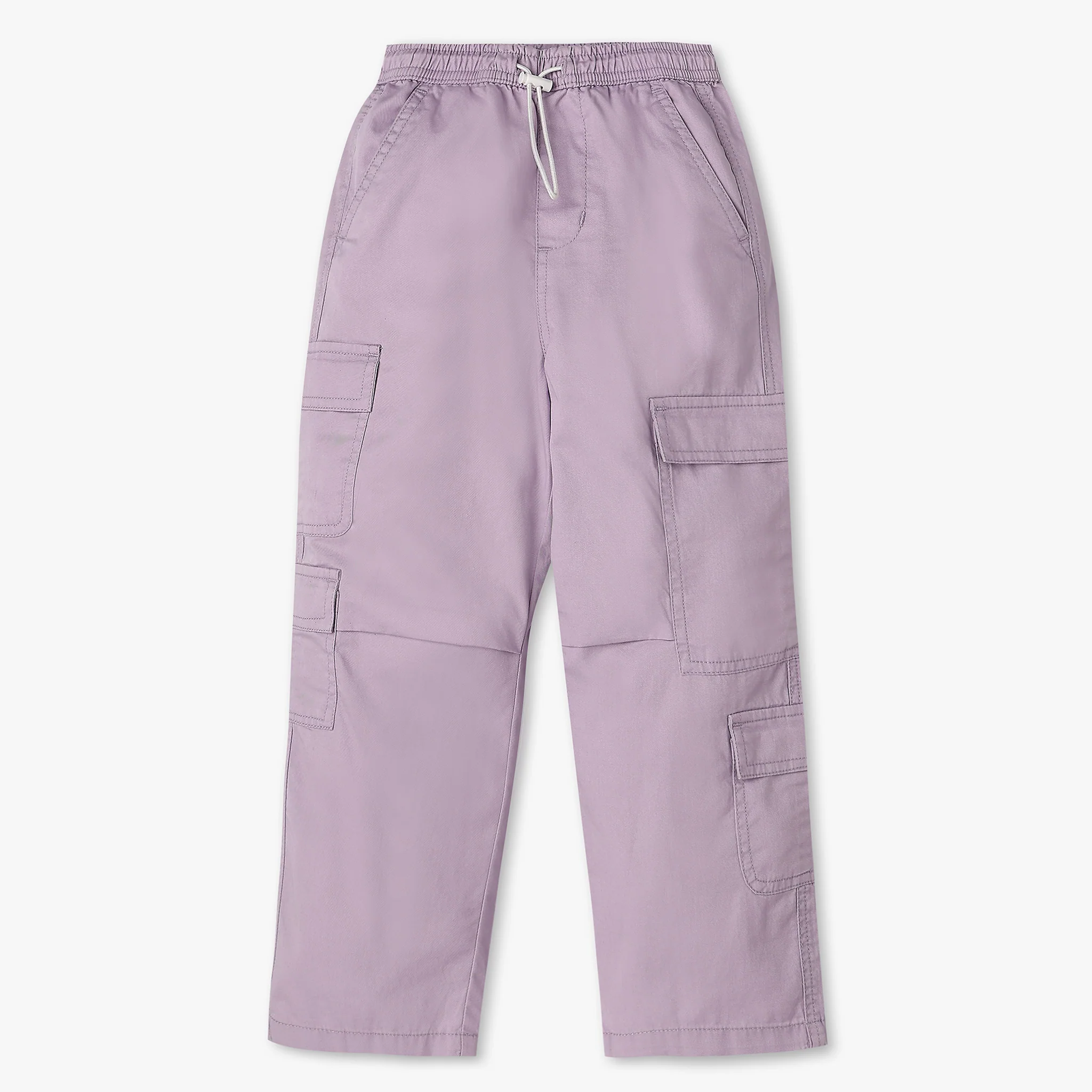 Girls Solid Cotton Joggers