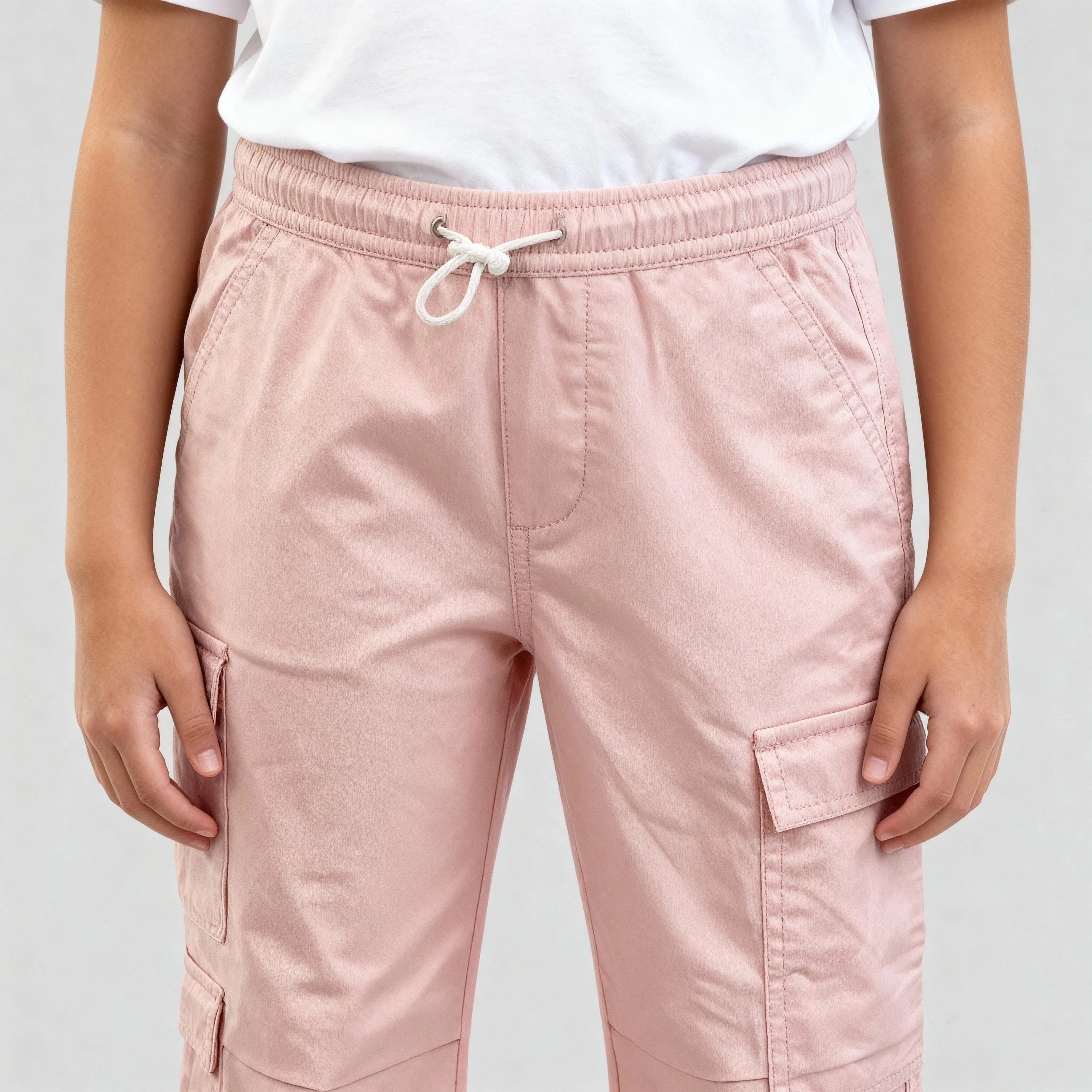 Girls Solid Cotton Joggers - Image 10