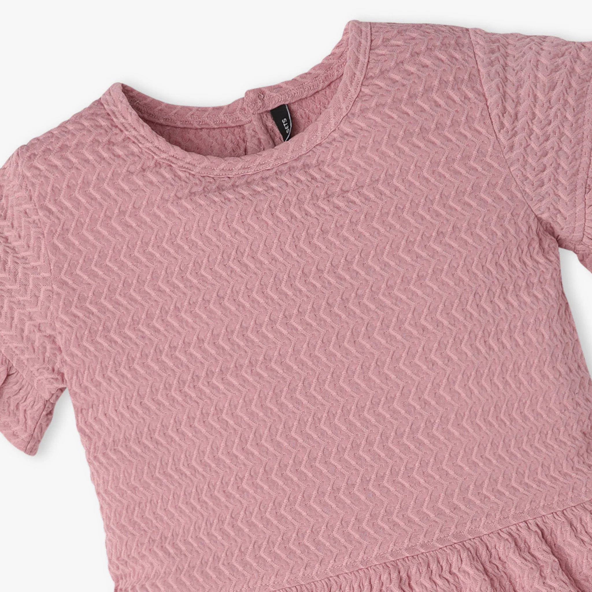 Girls Solid Flared Sleeve Round Neck T-Shirt - Image 3