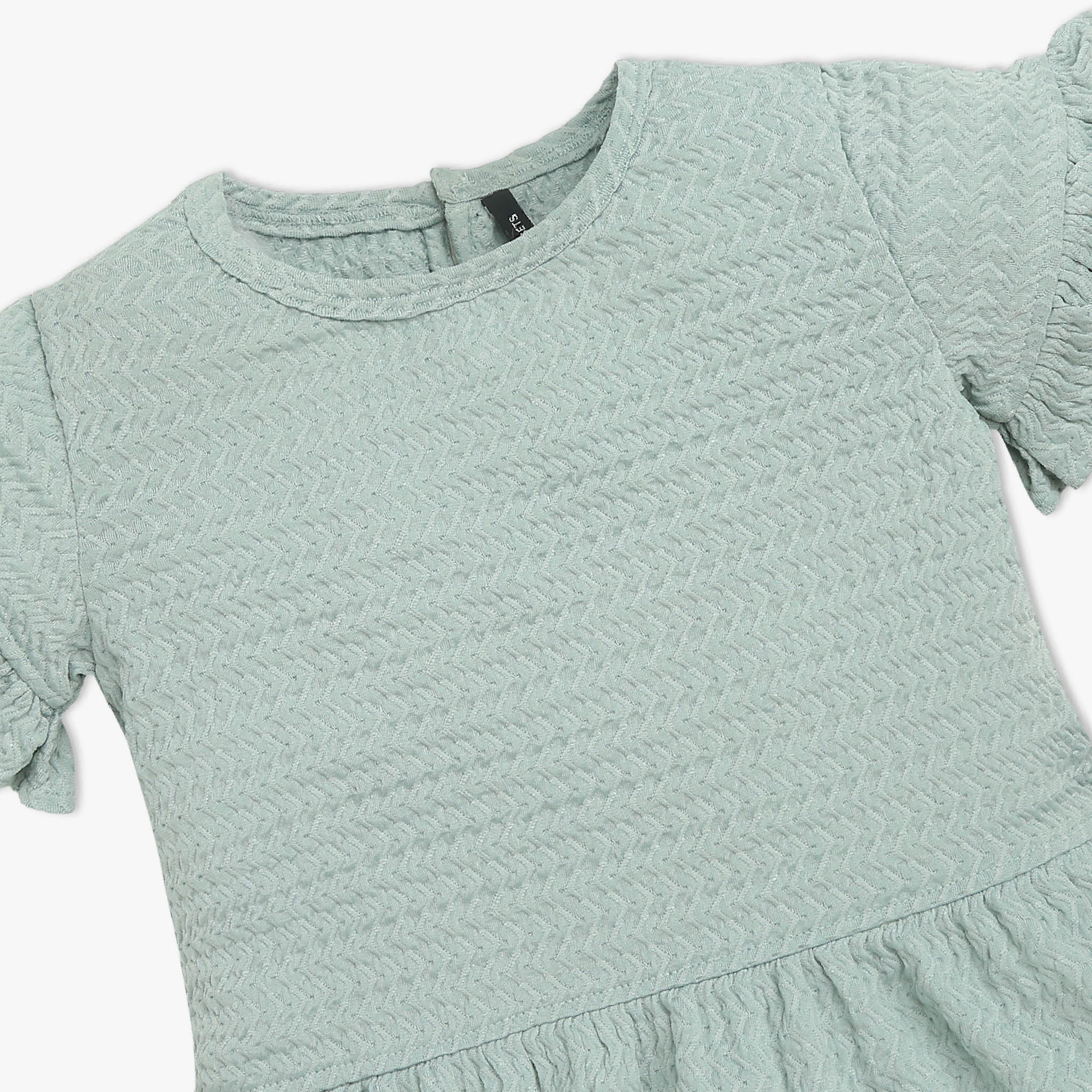 Girls Solid Flared Sleeve Round Neck T-Shirt - Image 6