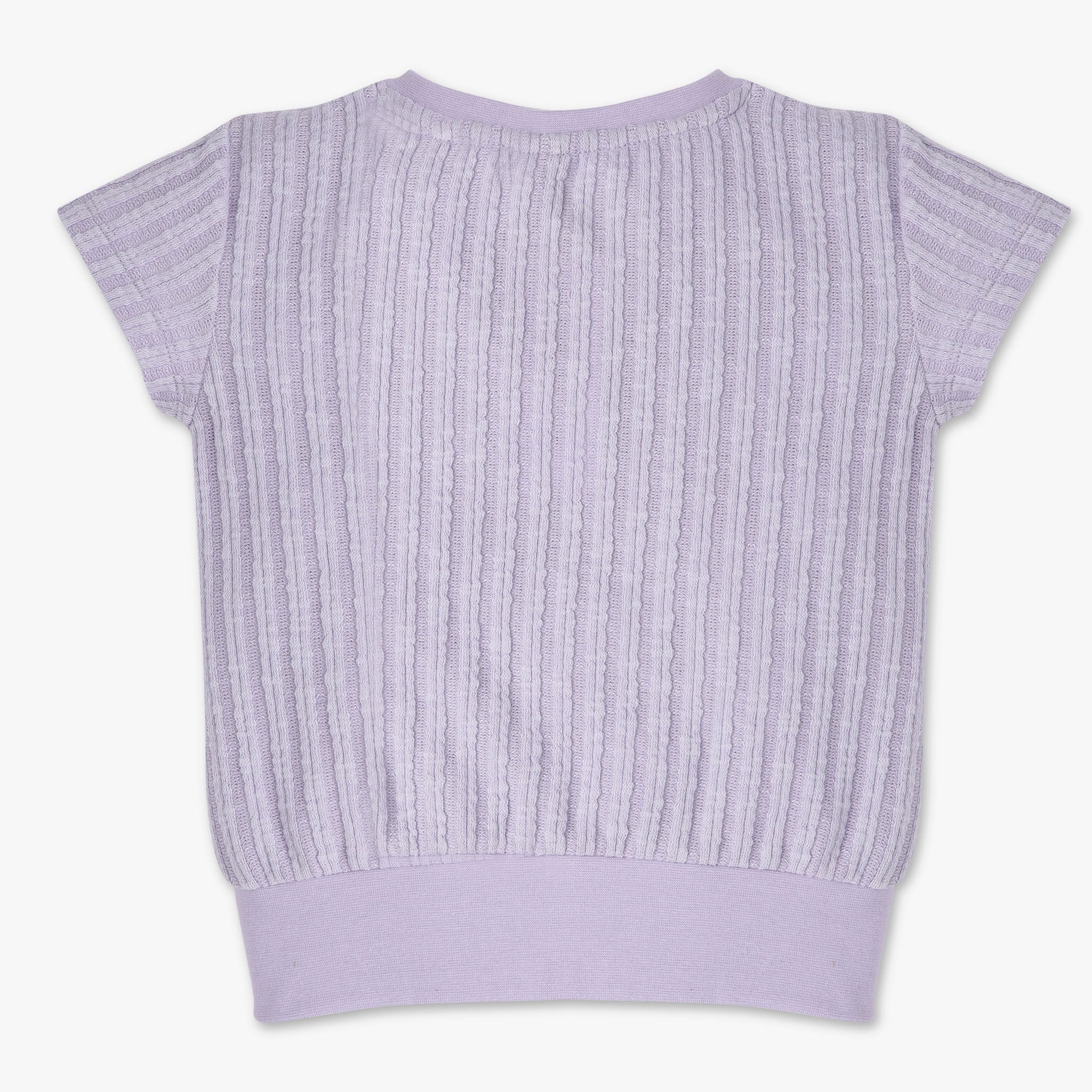 Girls Solid Structured Round Neck Short Sleeve T-Shirt - Image 5