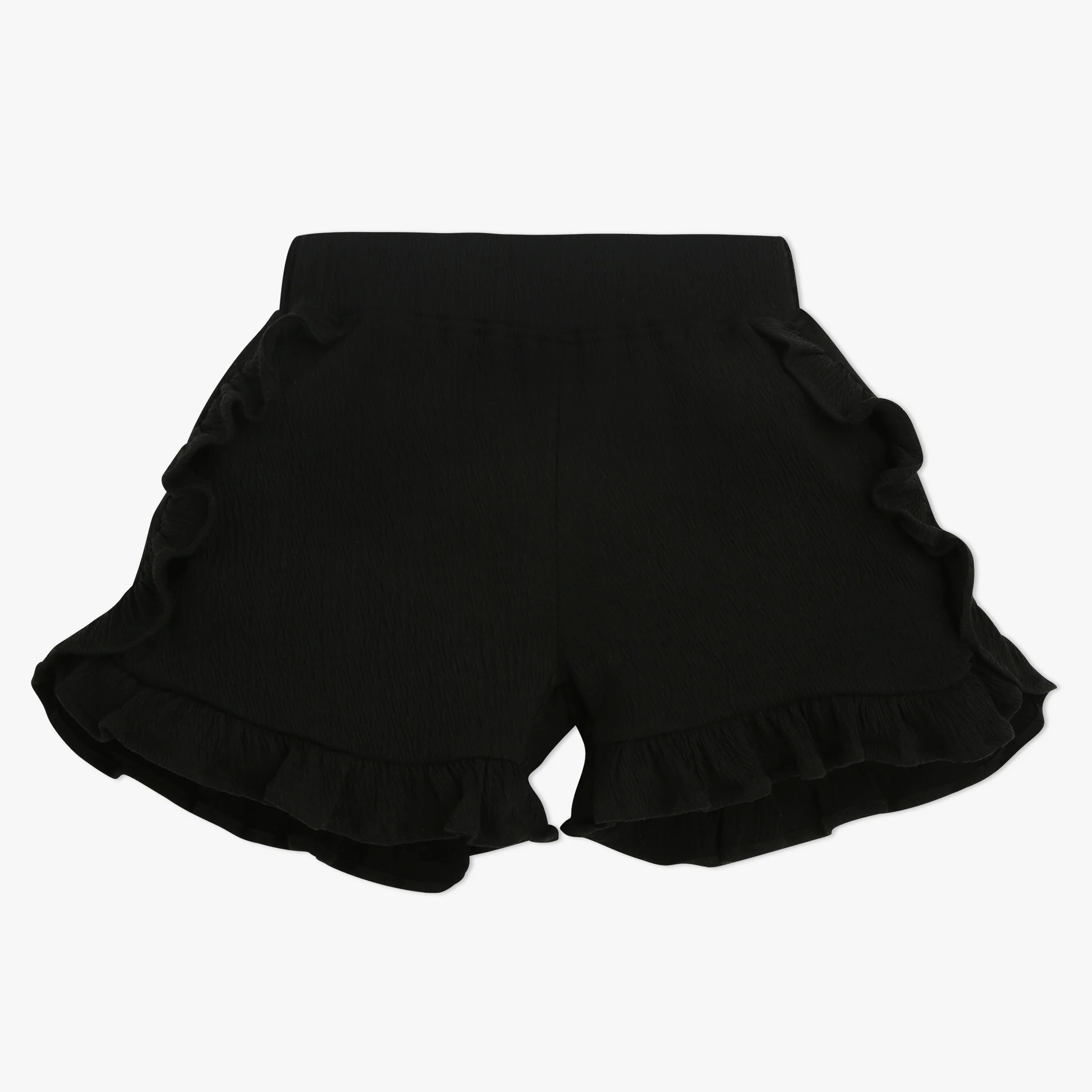 Girls Solid Short Length Flared Hemline Shorts