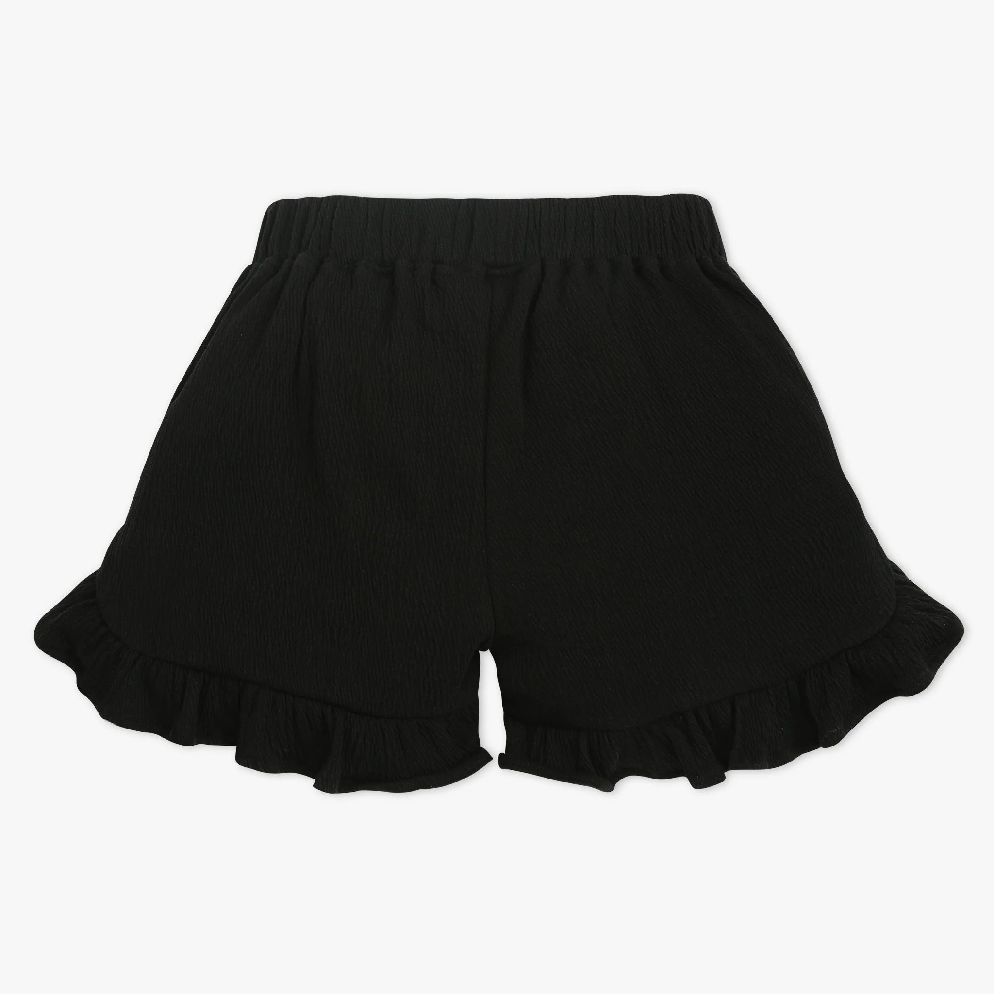 Girls Solid Short Length Flared Hemline Shorts - Image 2