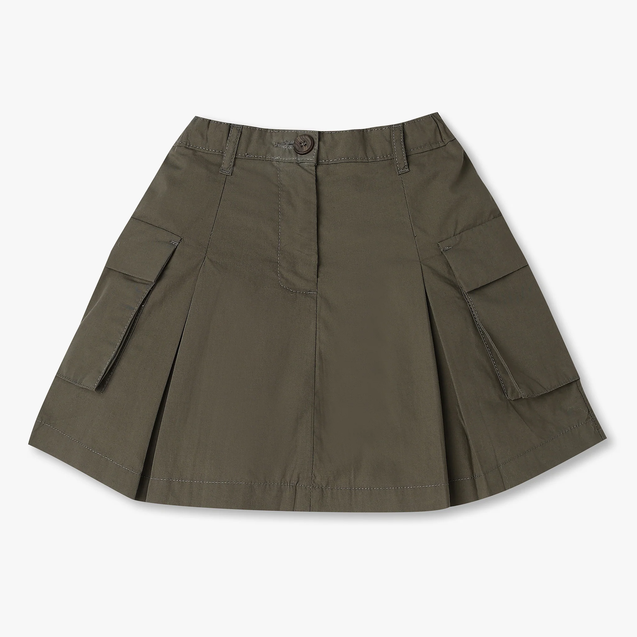 Girls Cotton Solid Skirt