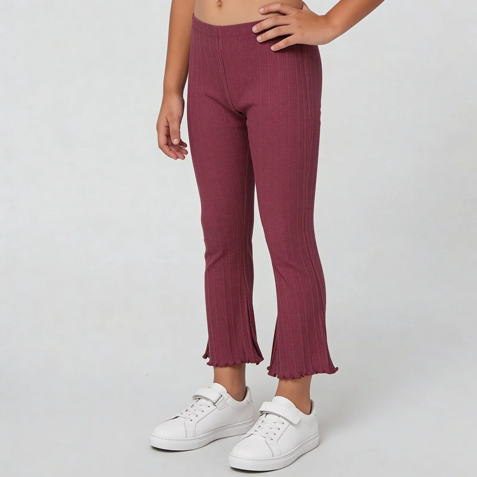 Girls Solid Slim Fit Palazzo Pants - Image 10