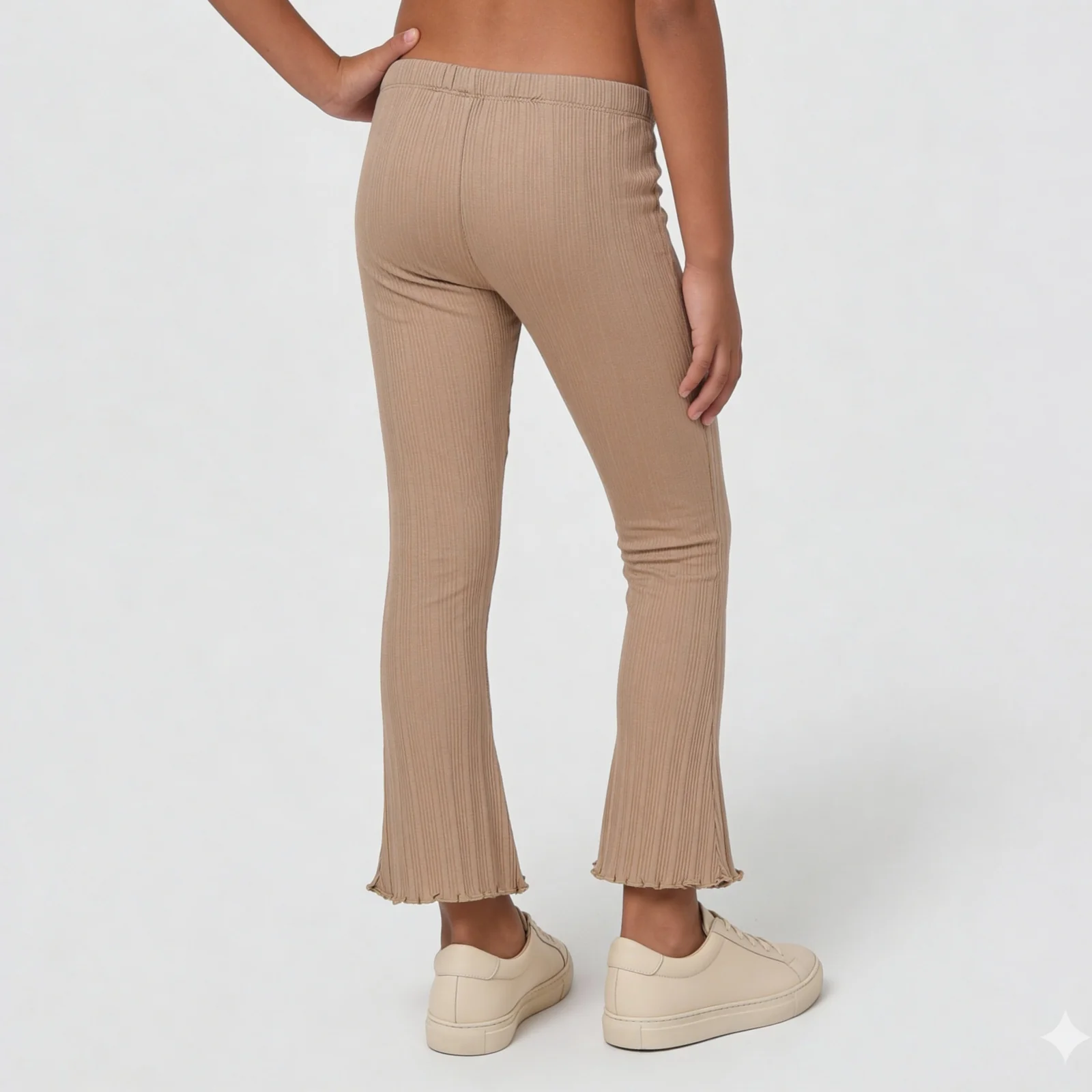 Girls Solid Slim Fit Palazzo Pants - Image 3