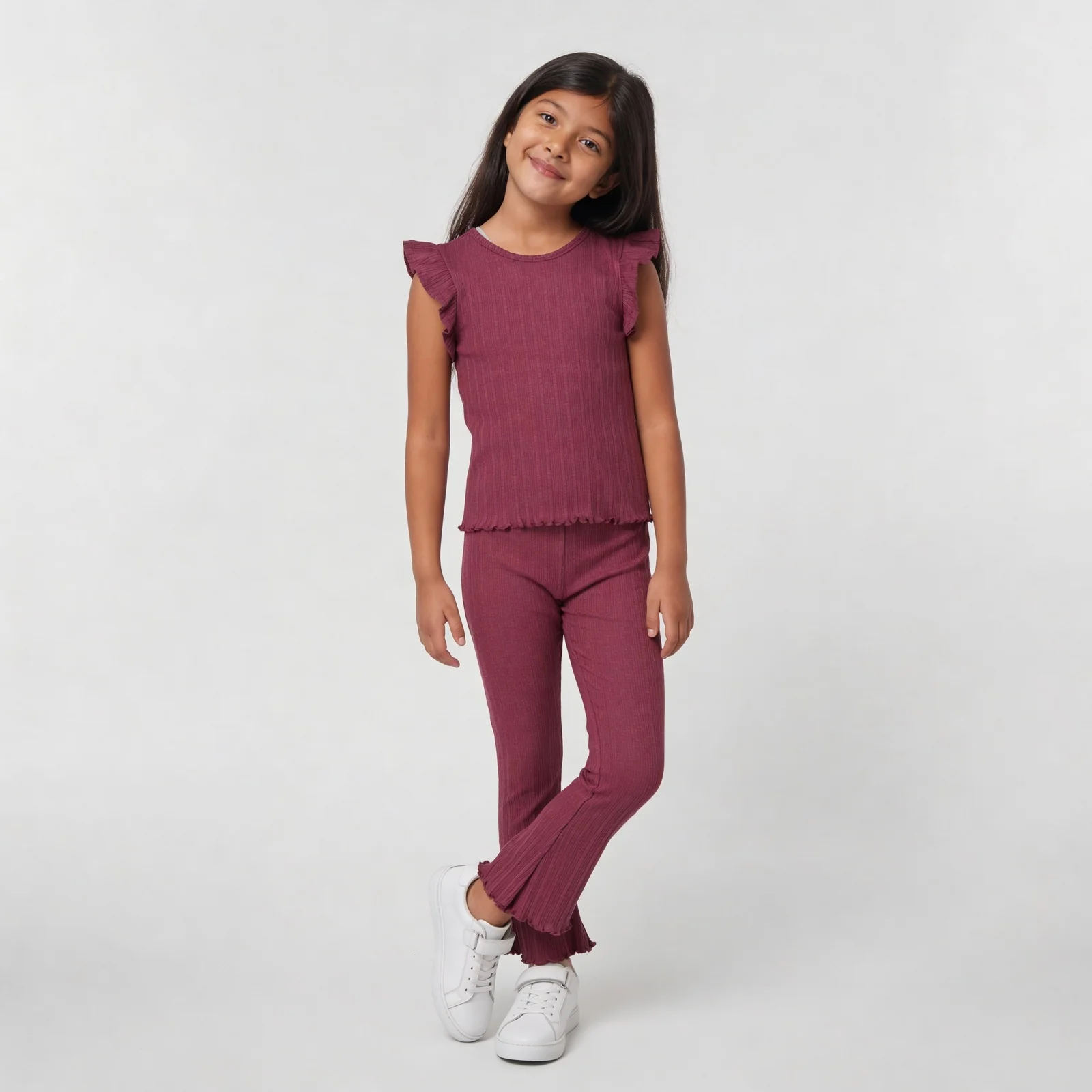 Girls Solid Slim Fit Palazzo Pants - Image 6