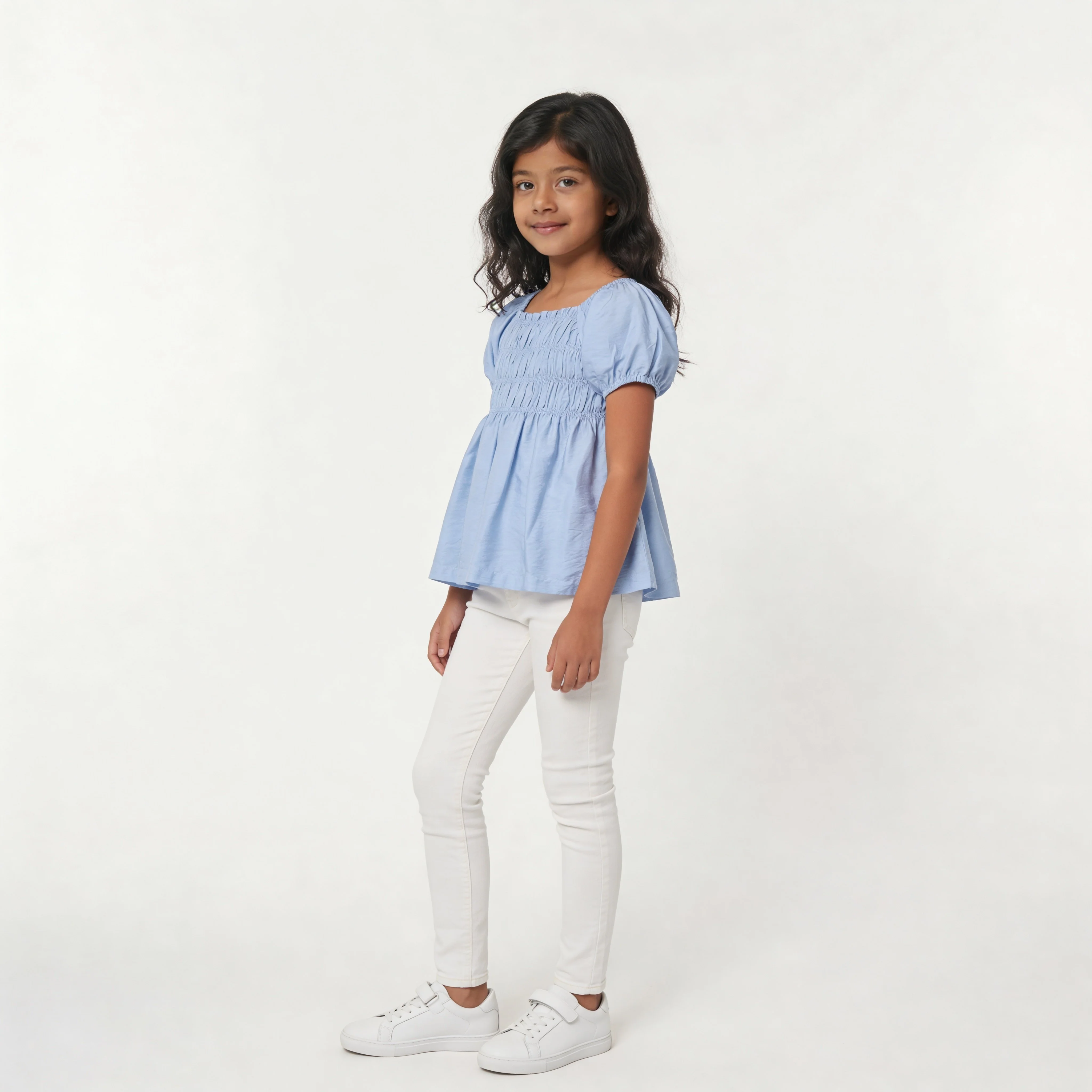 Girls Solid Woven Top - Image 10