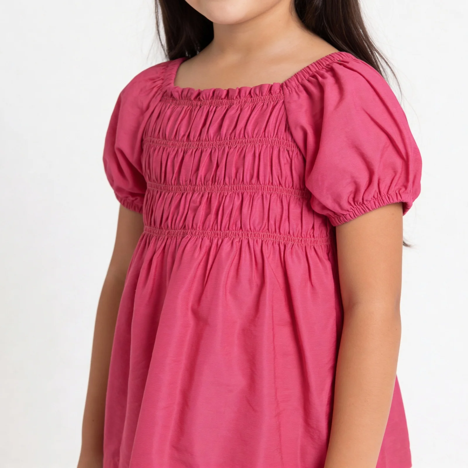 Girls Solid Woven Top - Image 4