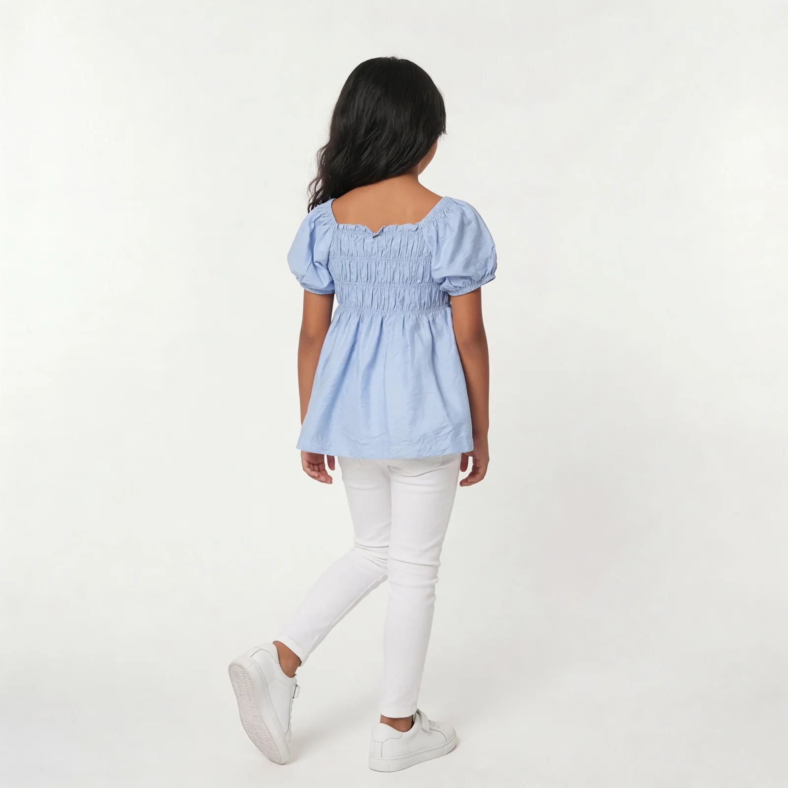 Girls Solid Woven Top - Image 8