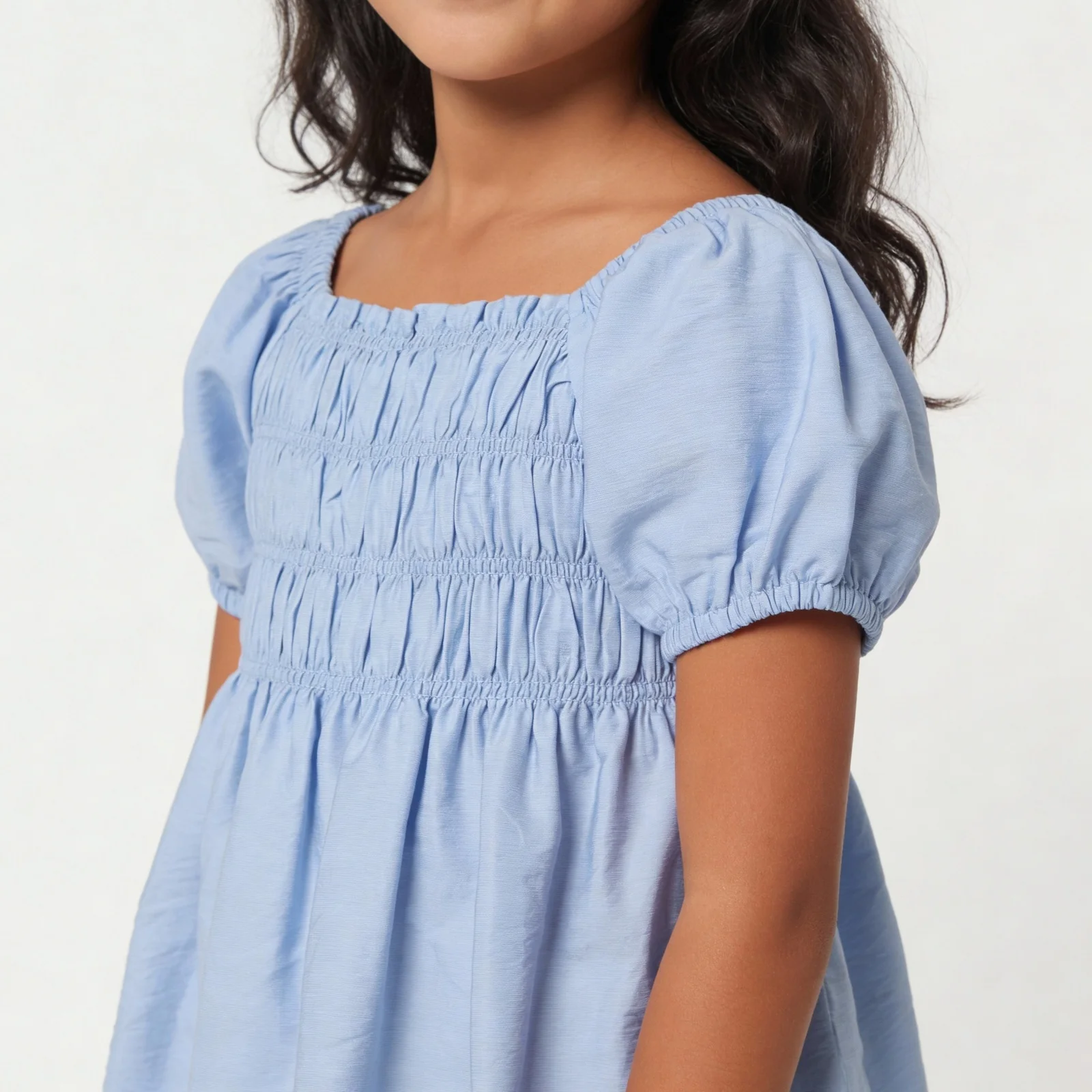 Girls Solid Woven Top - Image 9