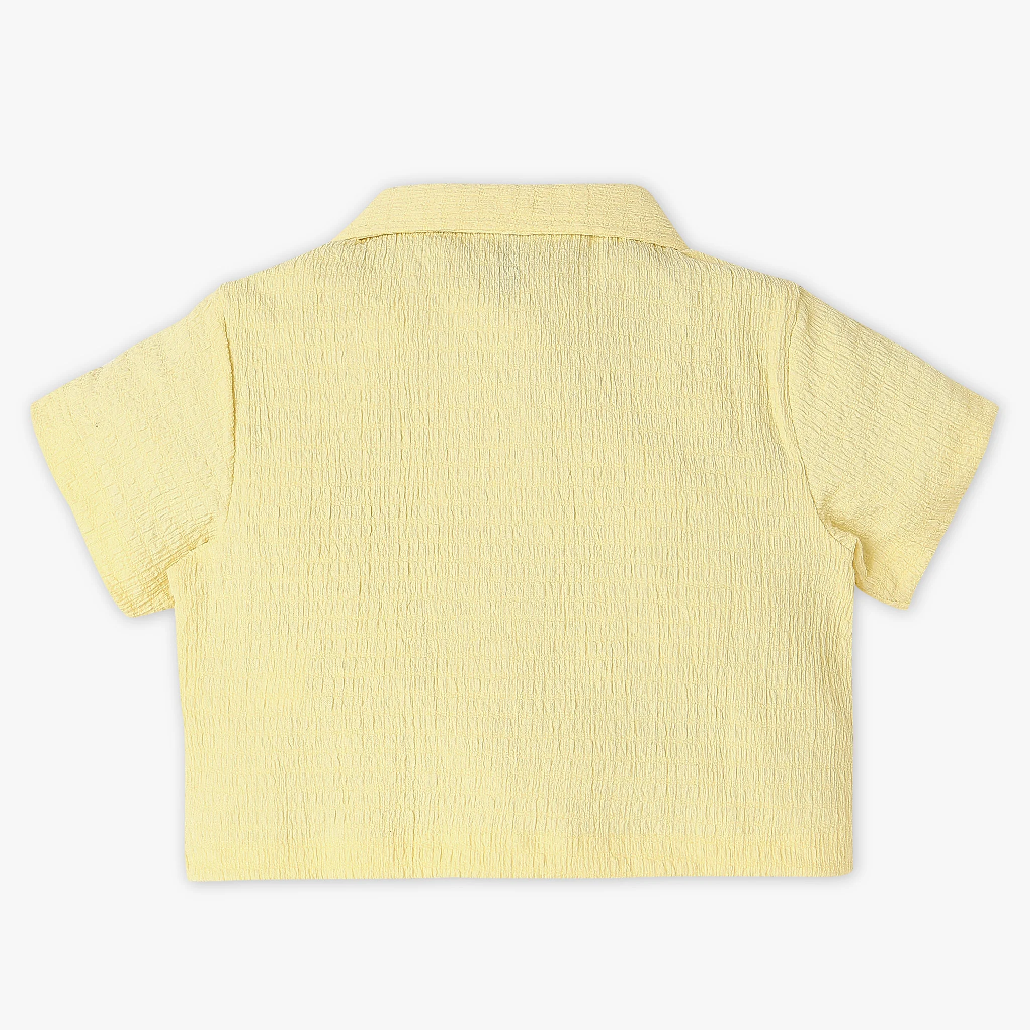 Girls Structured Woven Camp Collar Top - Image 2