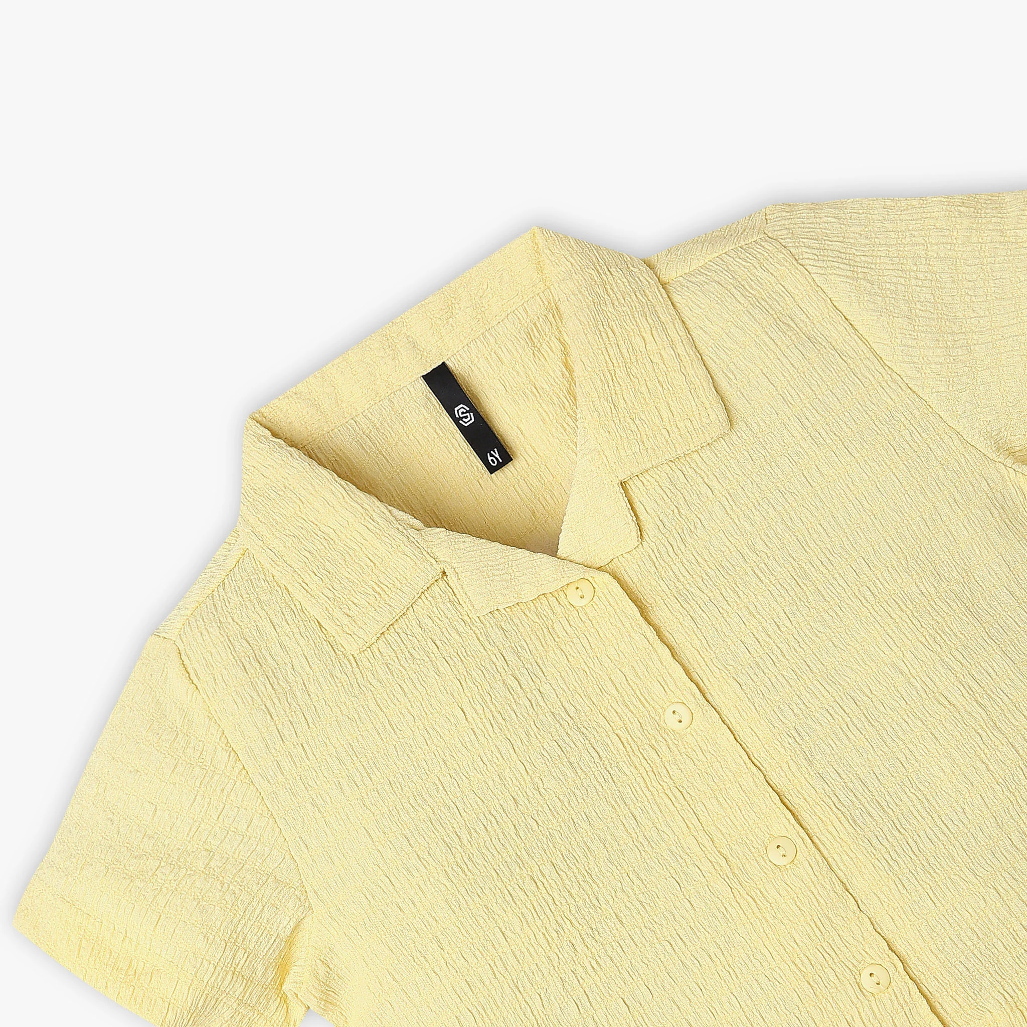 Girls Structured Woven Camp Collar Top - Image 3