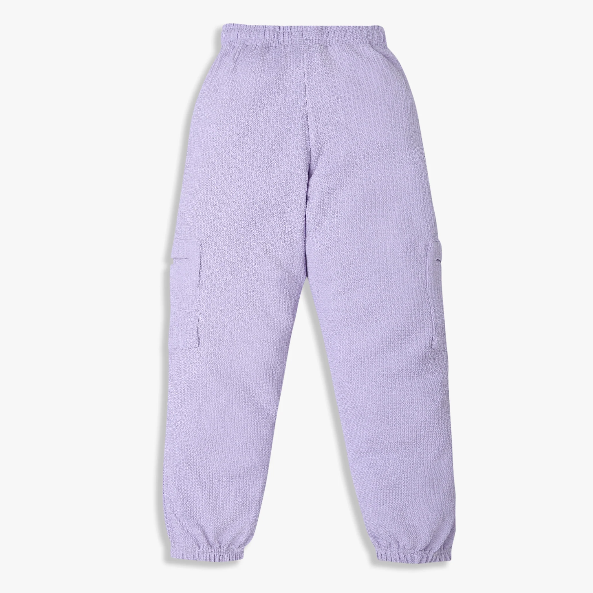 Girls Wide Leg Mid Rise Solid Full Length Trackpants - Image 5