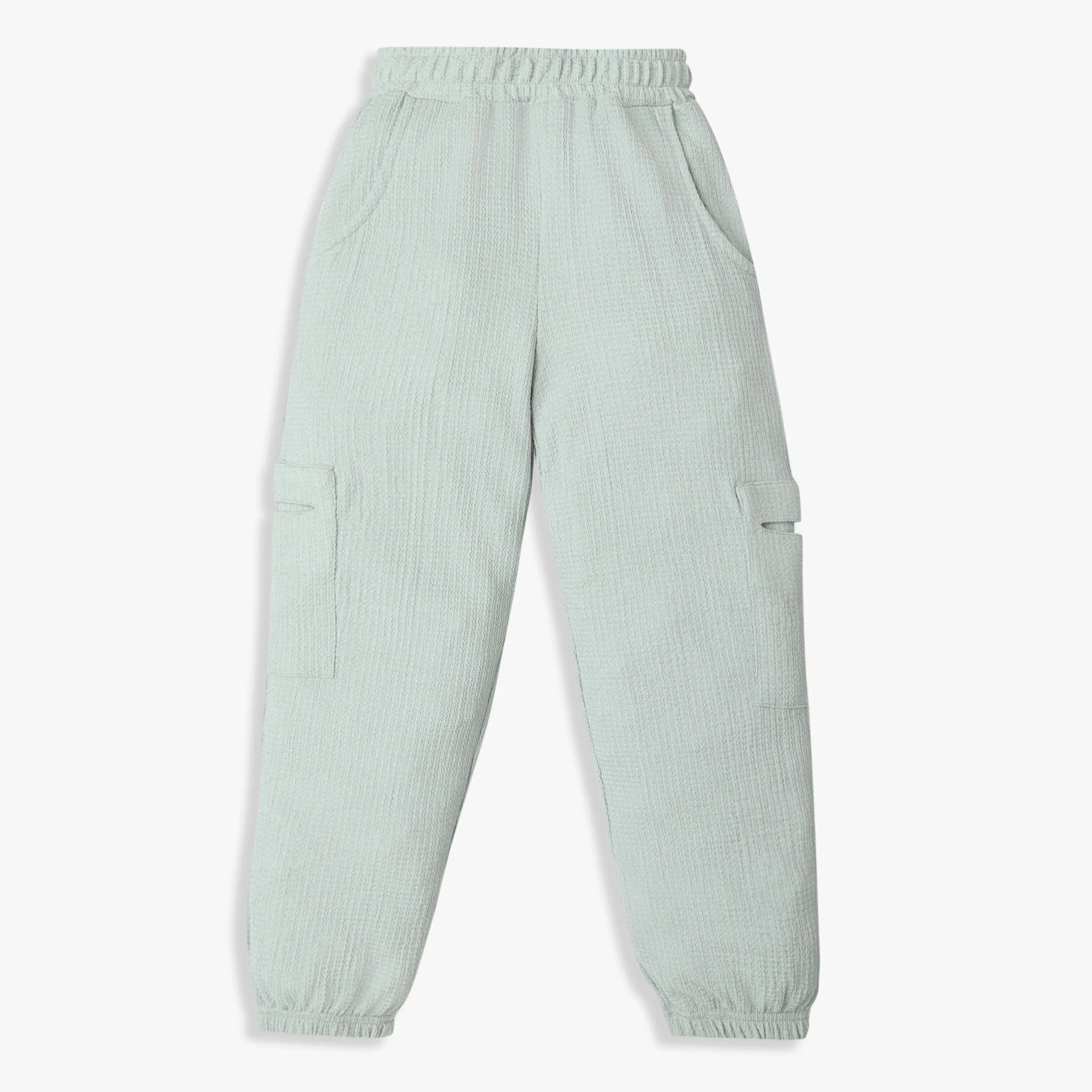 Girls Wide Leg Mid Rise Solid Full Length Trackpants - Image 7