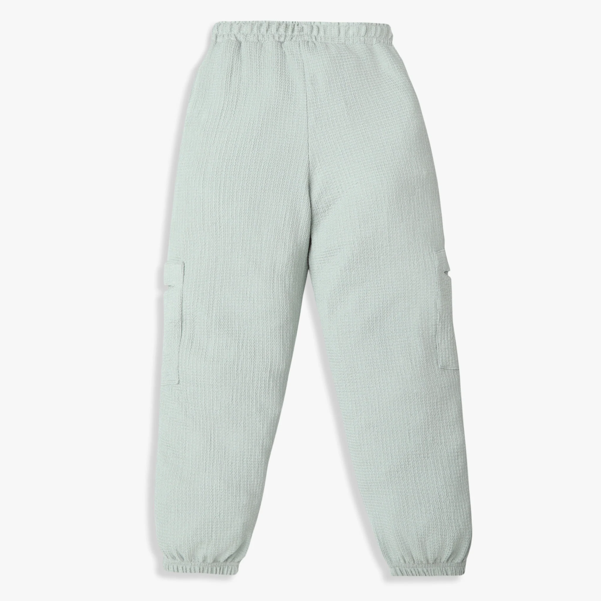 Girls Wide Leg Mid Rise Solid Full Length Trackpants - Image 8