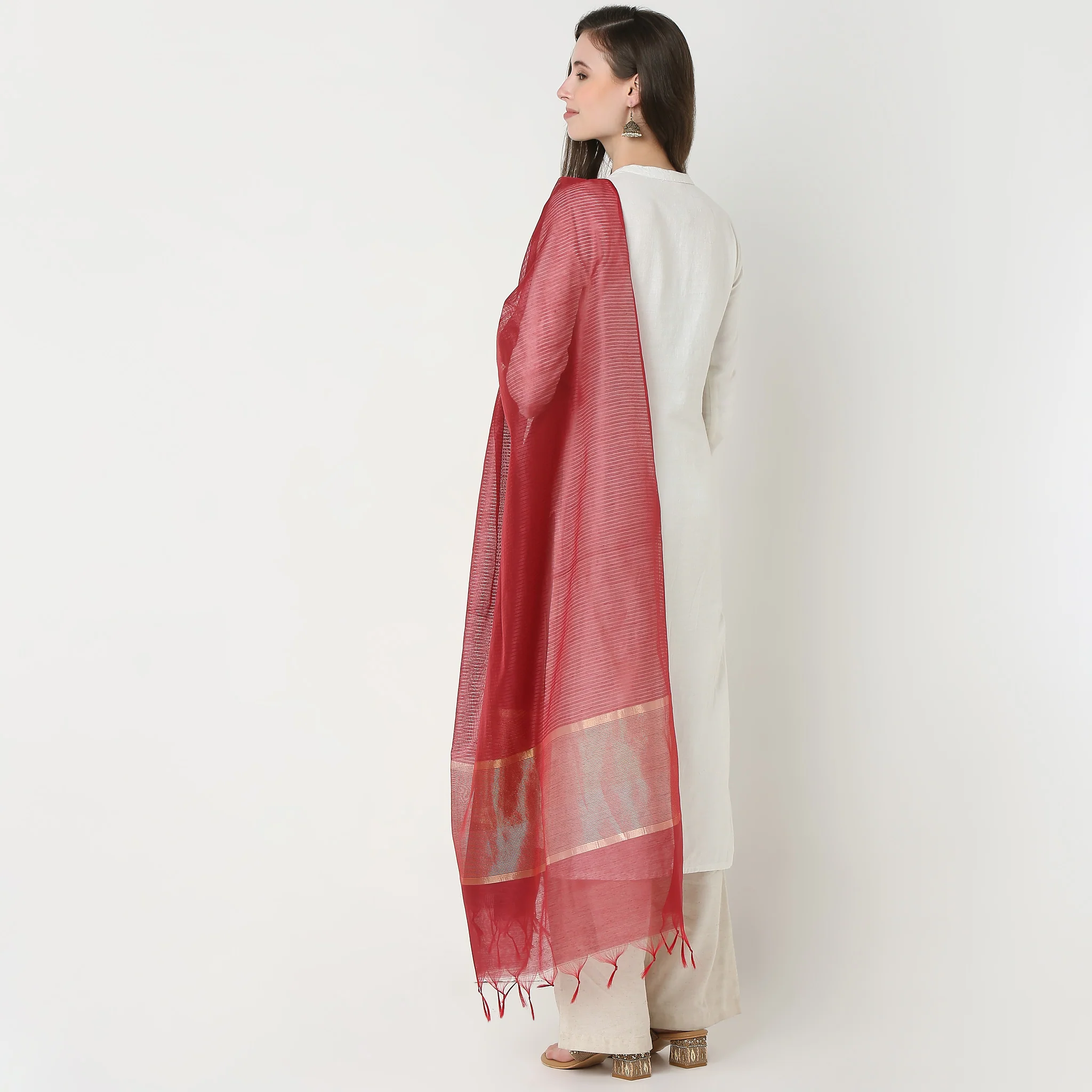 Golden Zari Dupatta - Image 11