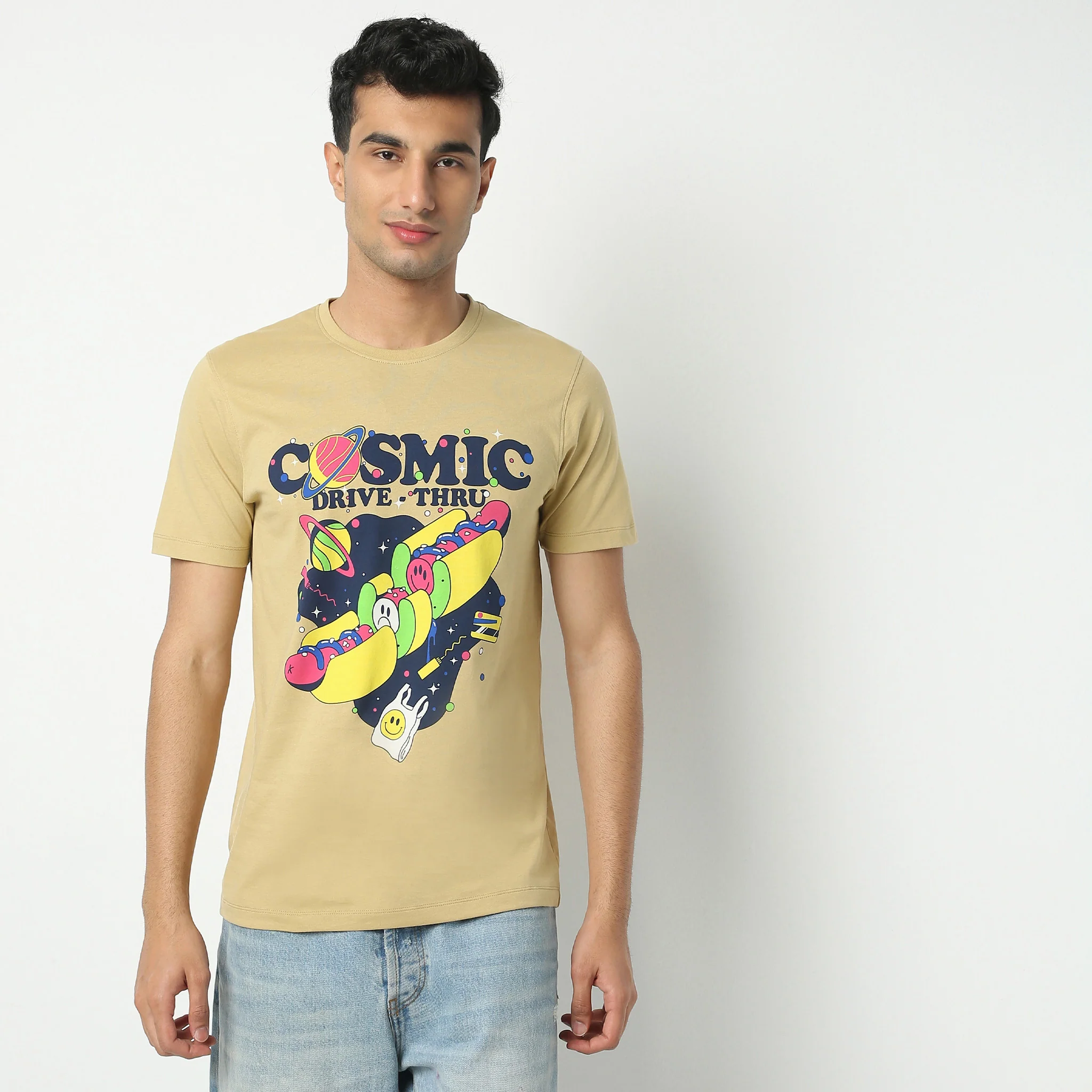 Graphic Cotton Crew Neck T-Shirt - Image 2