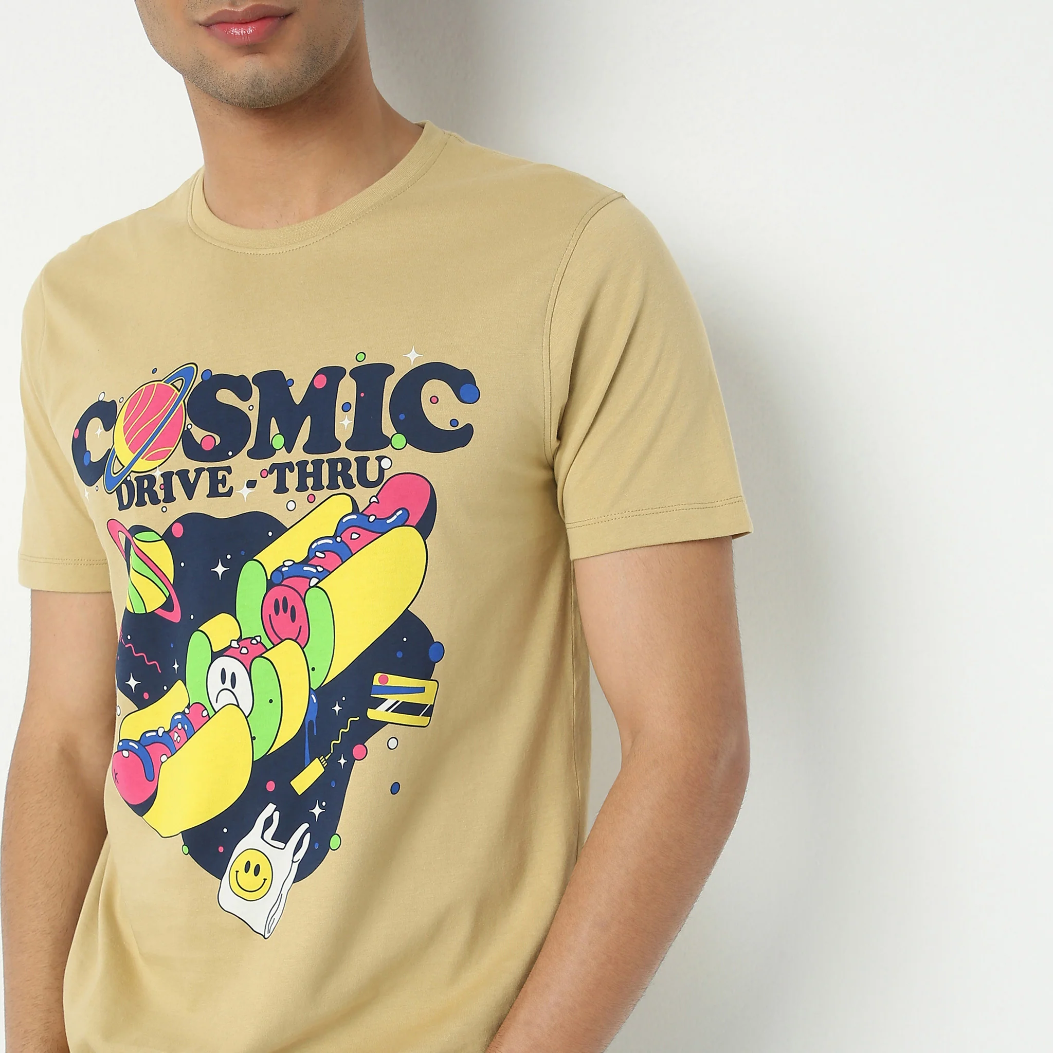Graphic Cotton Crew Neck T-Shirt - Image 4