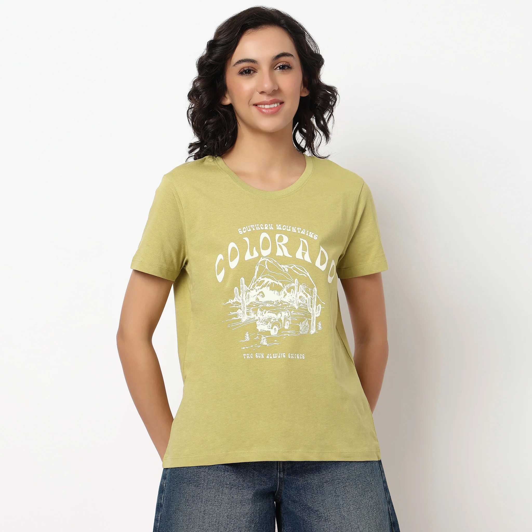 Graphic Cotton Crew Neck T-Shirt - Image 2