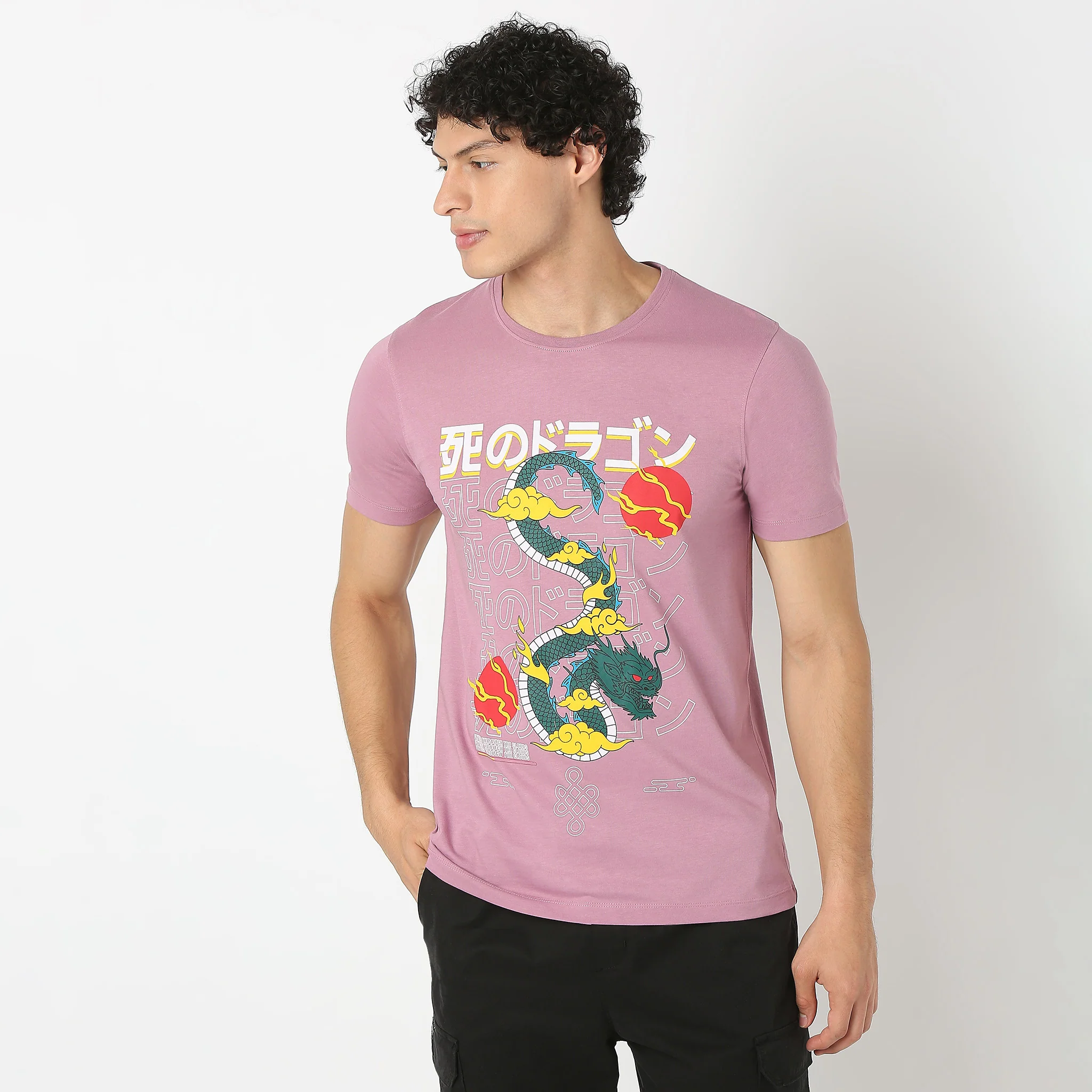 Kintted Crew Neck Graphite T-Shirt - Image 2