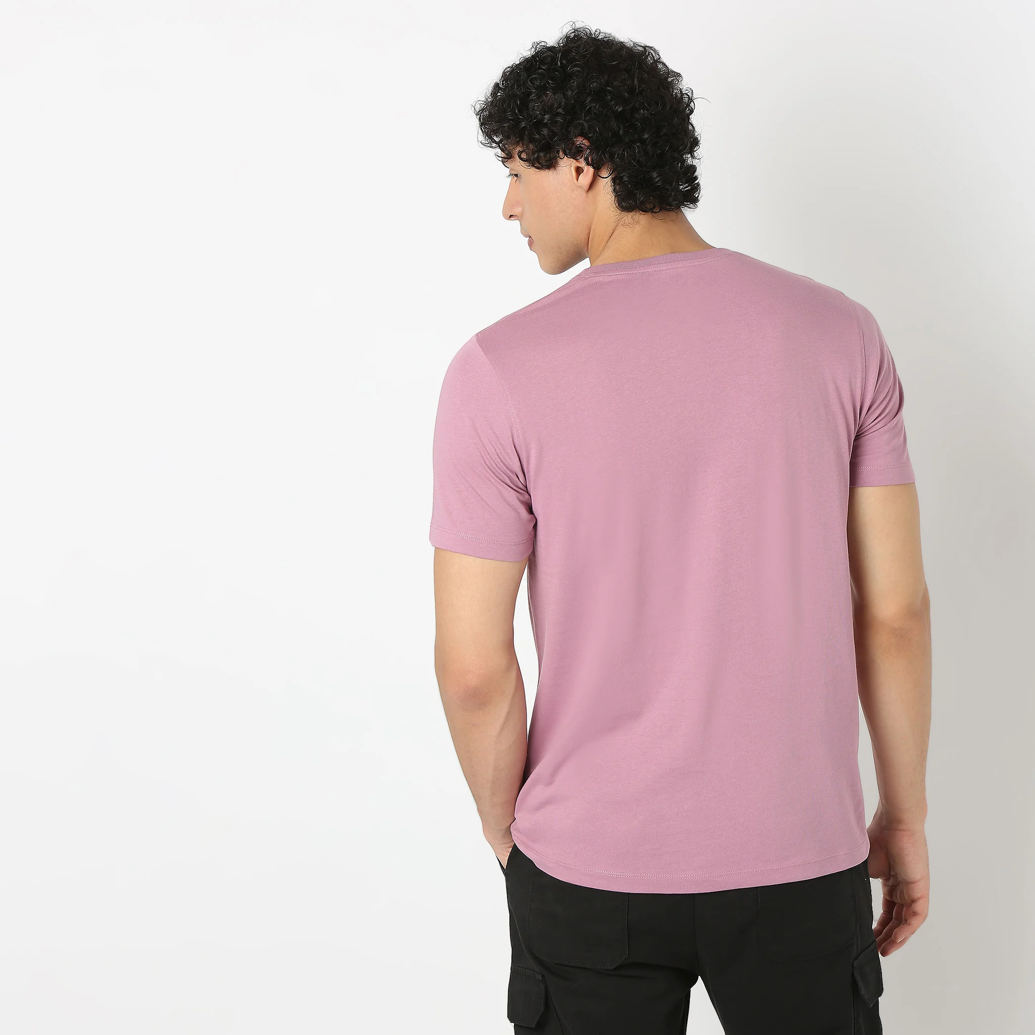 Kintted Crew Neck Graphite T-Shirt - Image 3