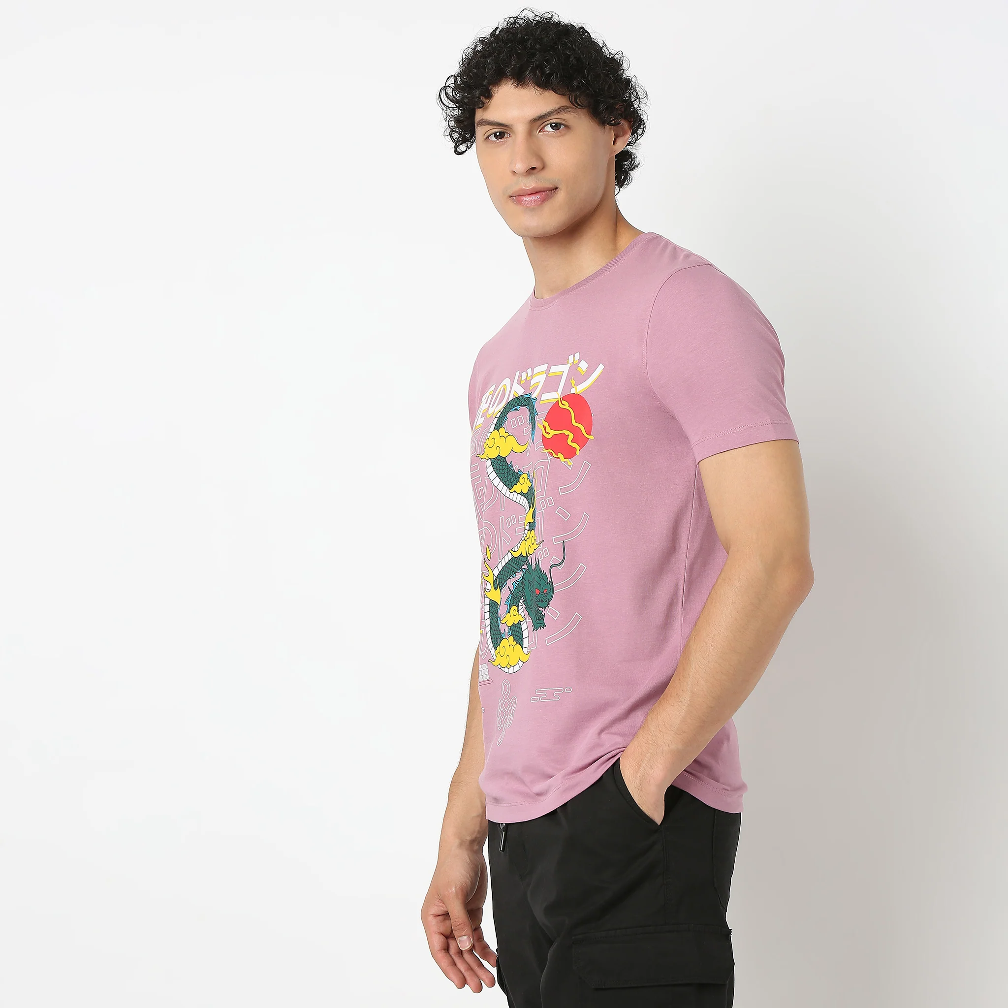 Kintted Crew Neck Graphite T-Shirt - Image 4