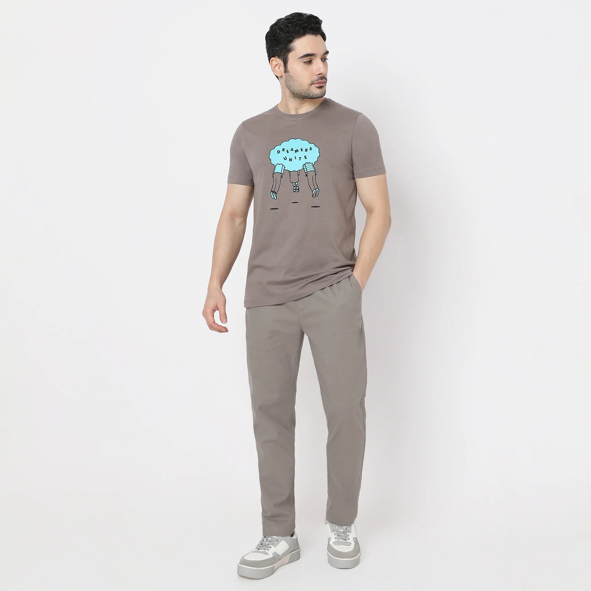 Graphic Crew Neck Cotton T-Shirt