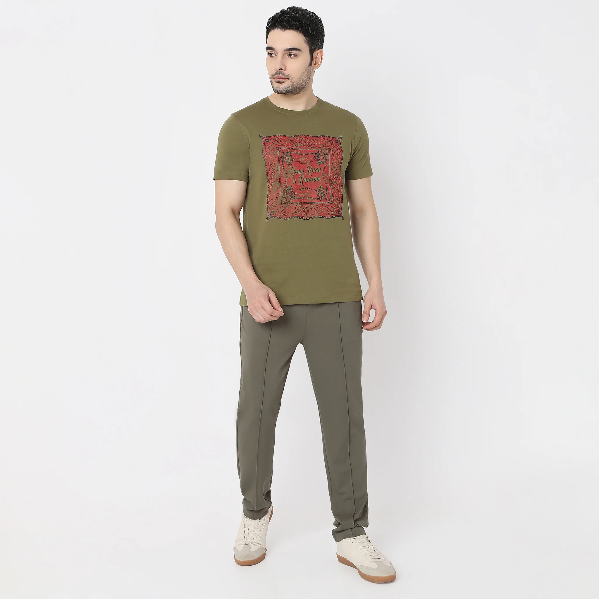 Graphic Crew Neck Cotton T-Shirt