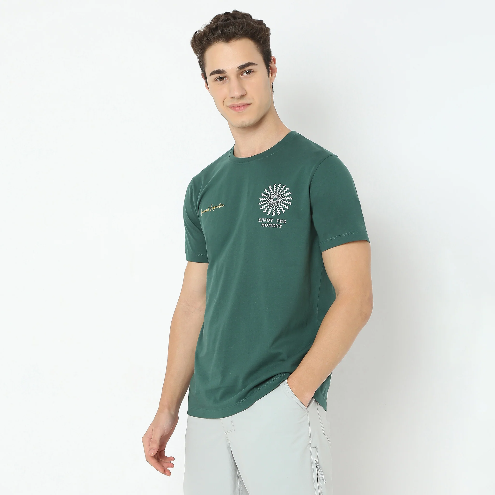 Graphic Crew Neck Cotton T-Shirt - Image 5