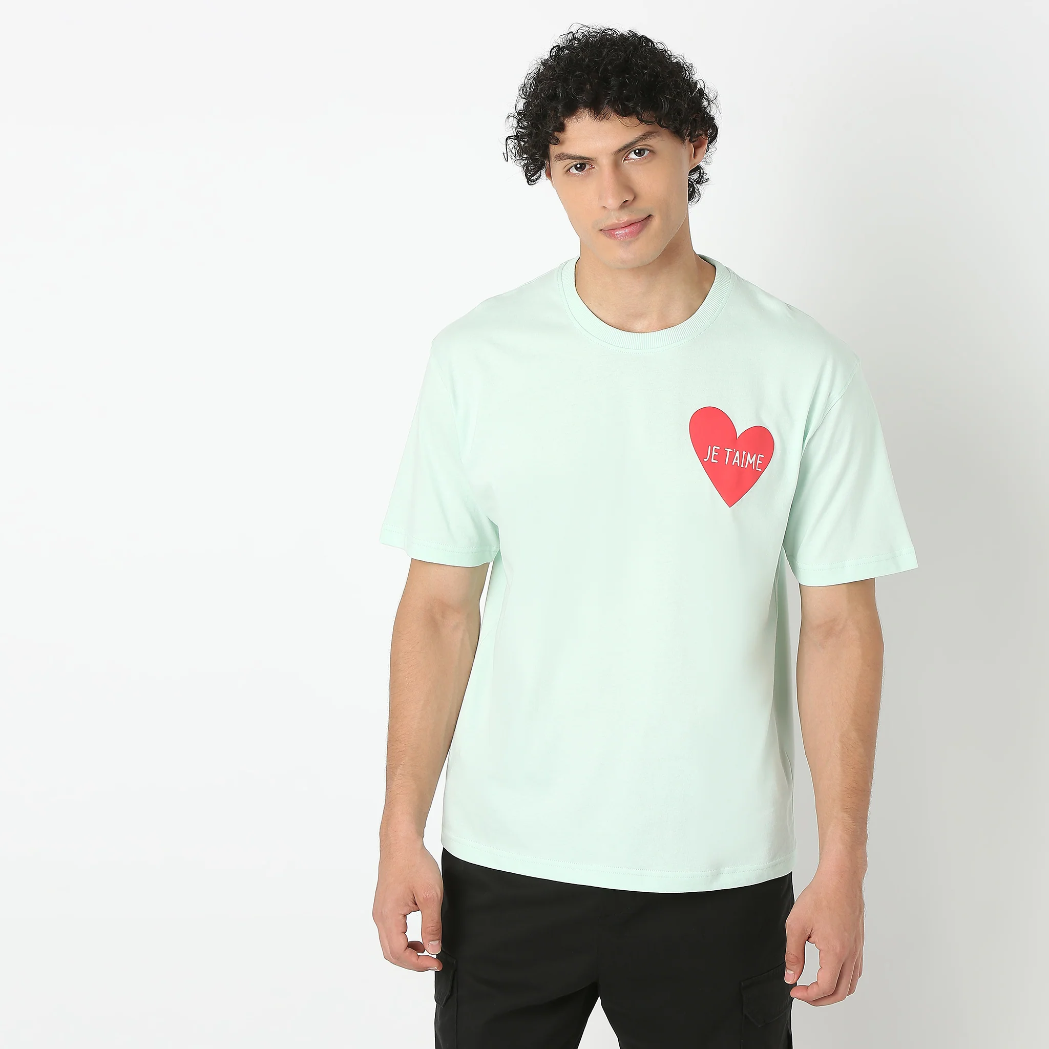 Oversize Graphic Crew Neck Slogan T-Shirt - Image 2