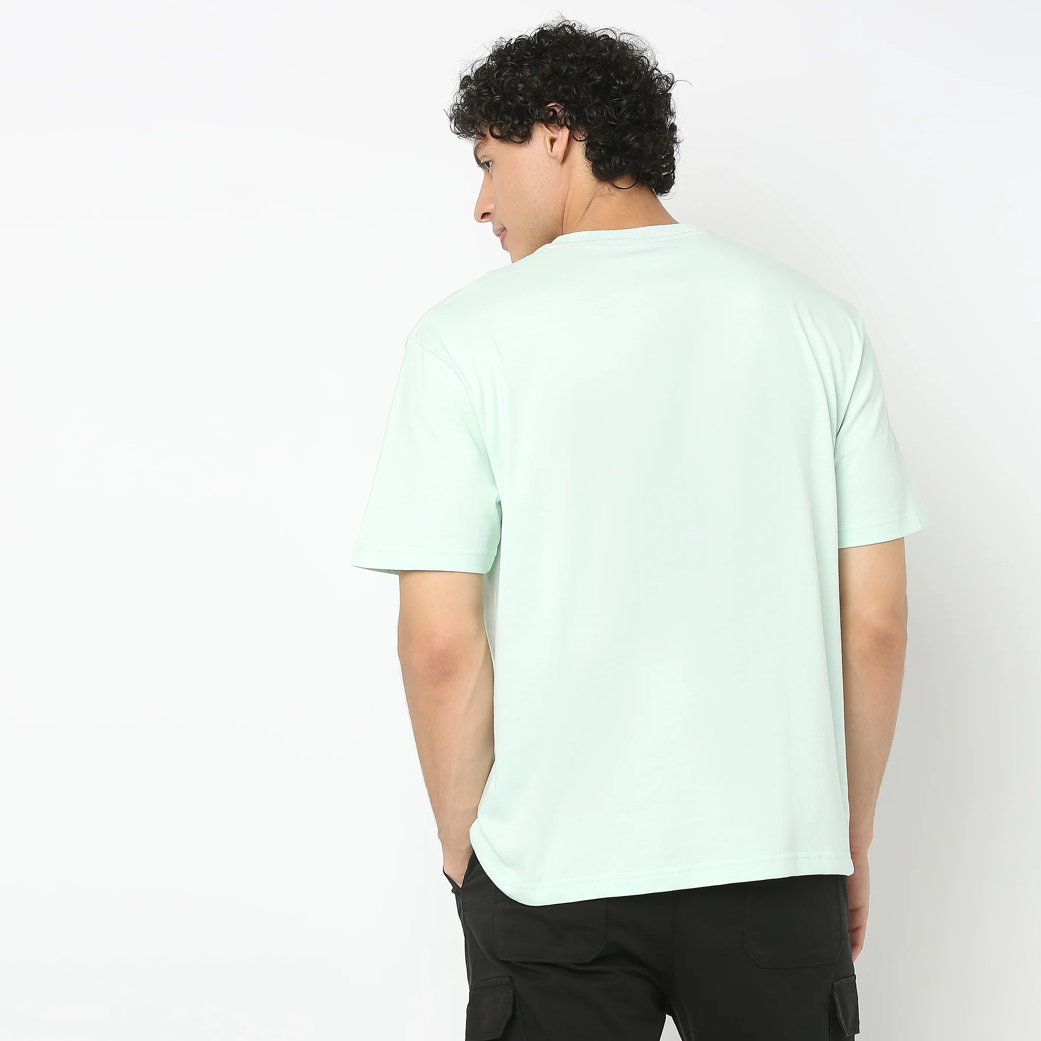 Oversize Graphic Crew Neck Slogan T-Shirt - Image 3