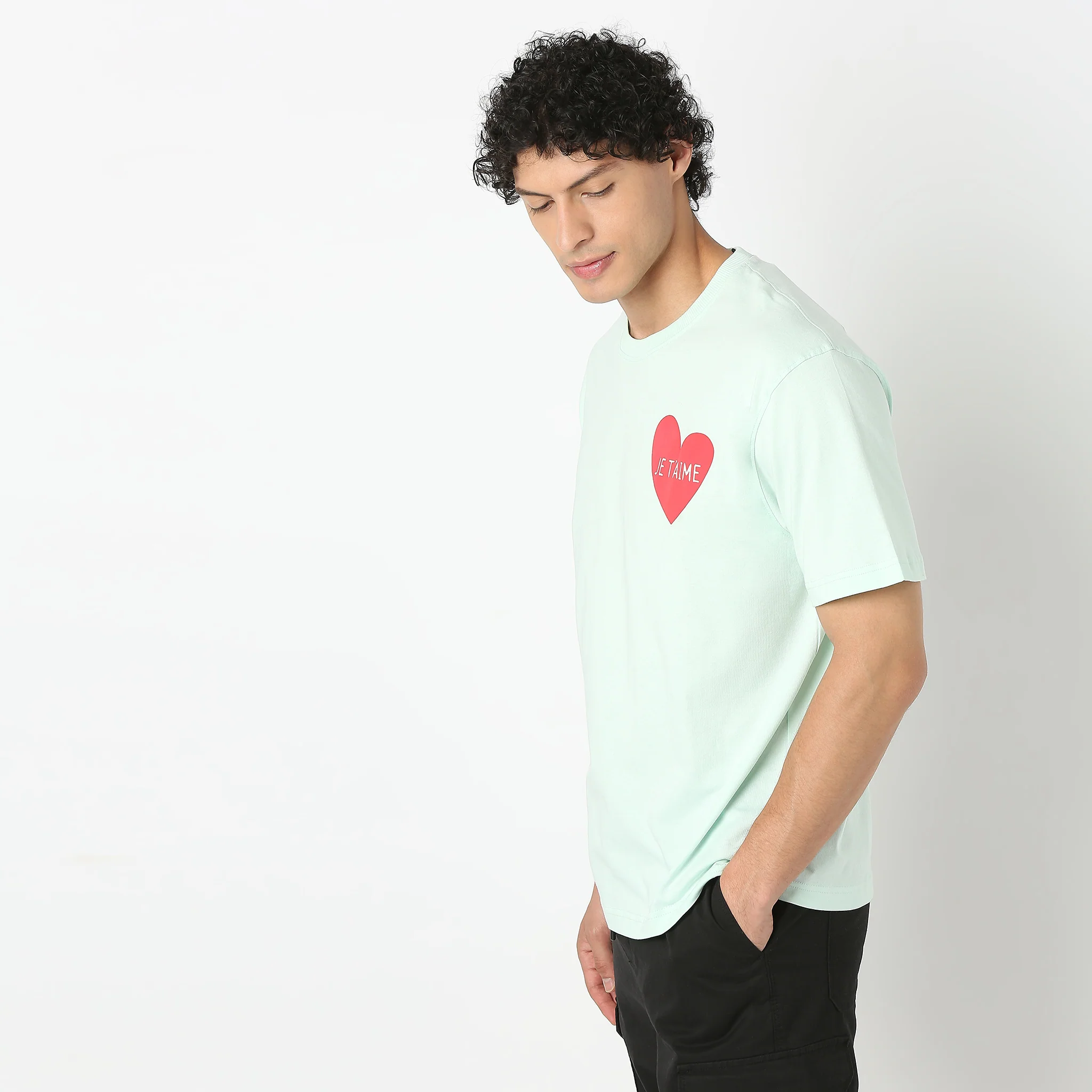Oversize Graphic Crew Neck Slogan T-Shirt - Image 4