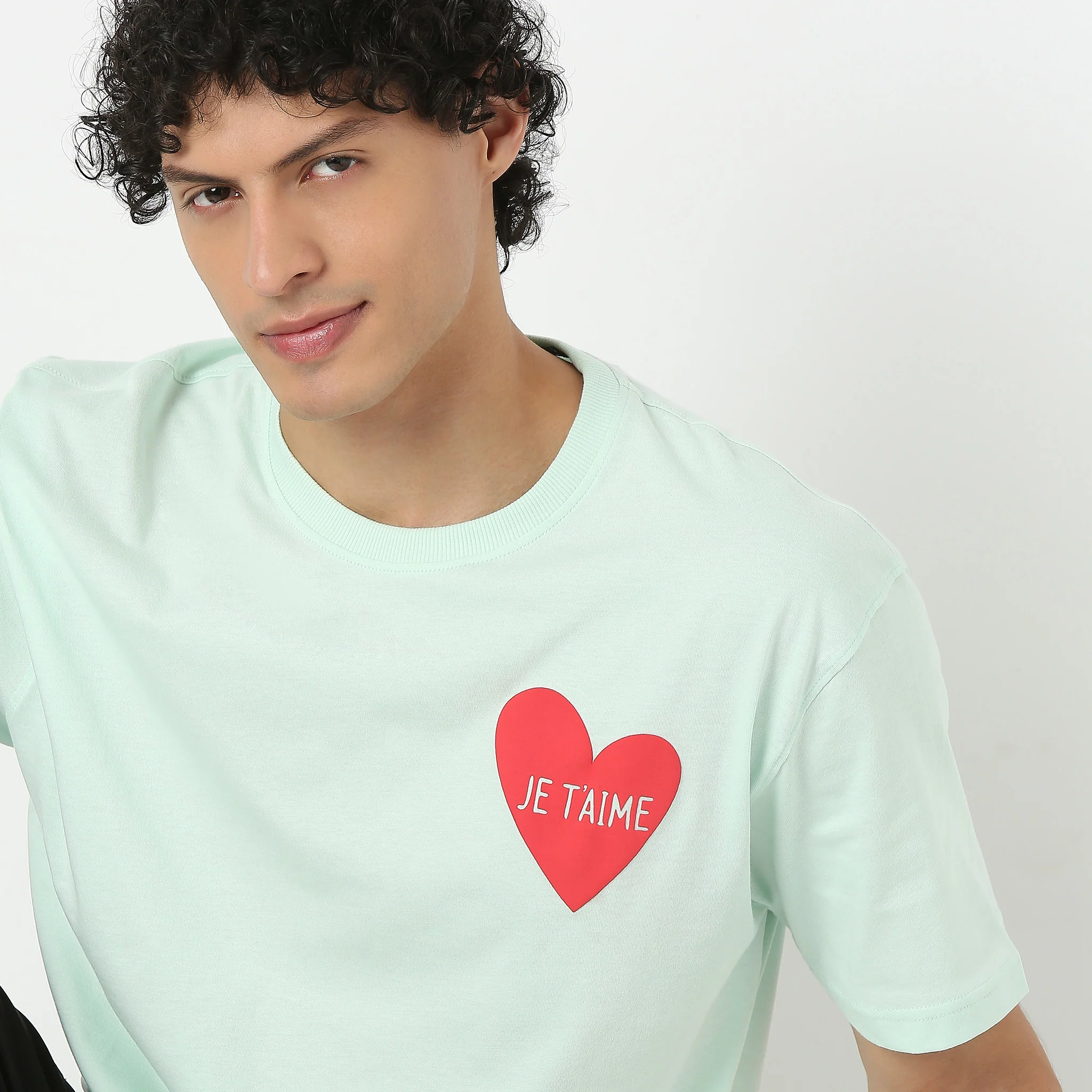 Oversize Graphic Crew Neck Slogan T-Shirt - Image 5