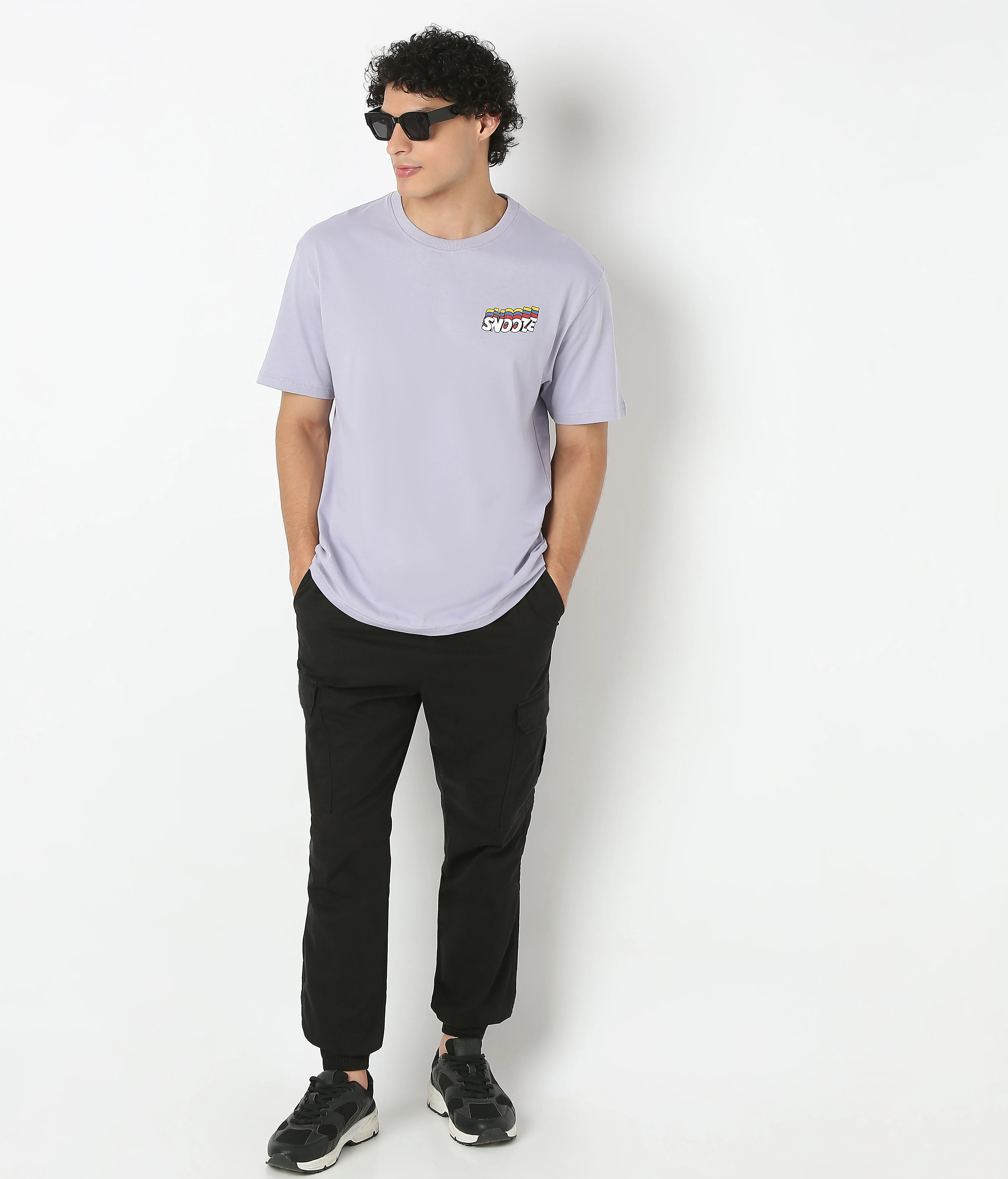 Oversize Graphic Crew Neck Slogan T-Shirt