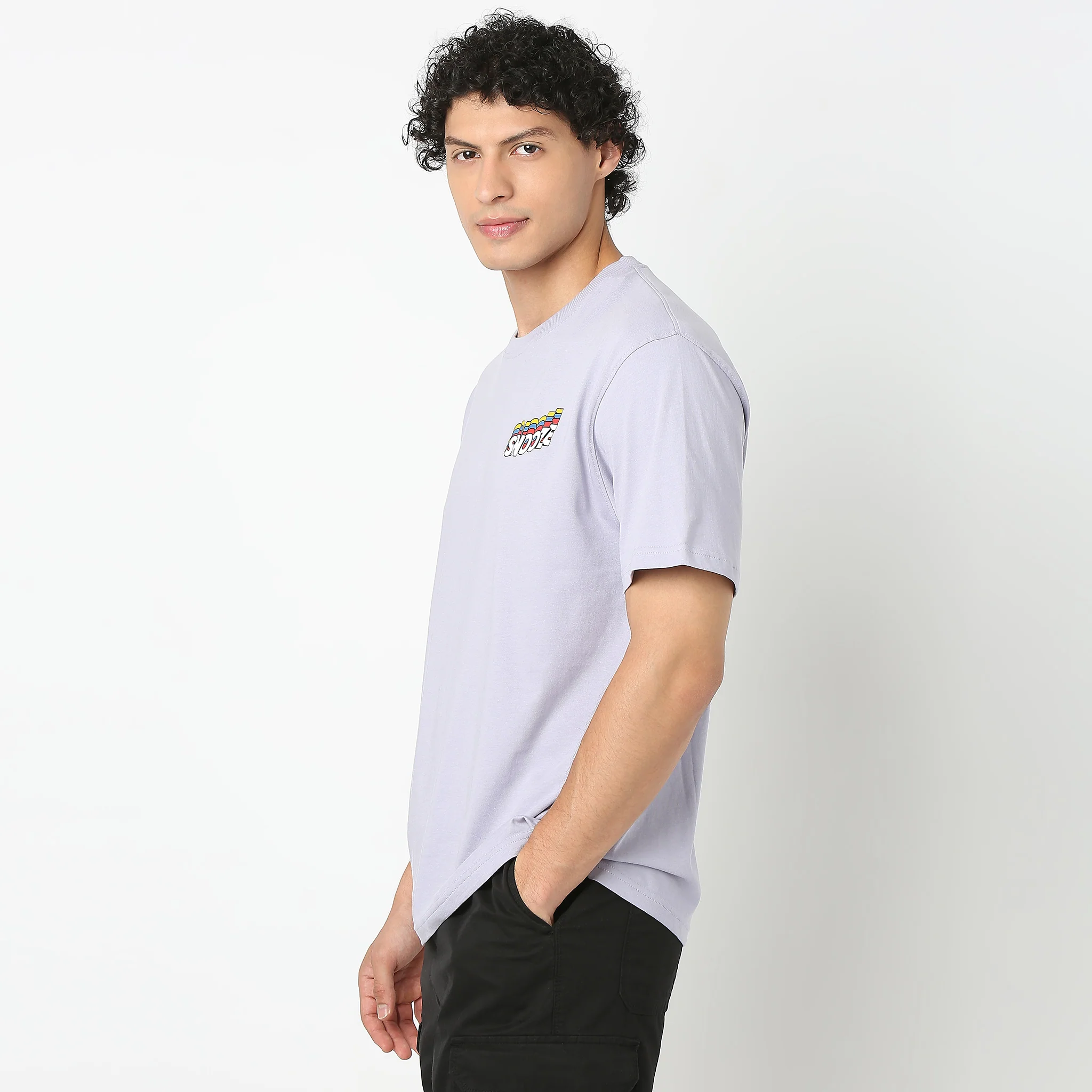 Oversize Graphic Crew Neck Slogan T-Shirt - Image 5
