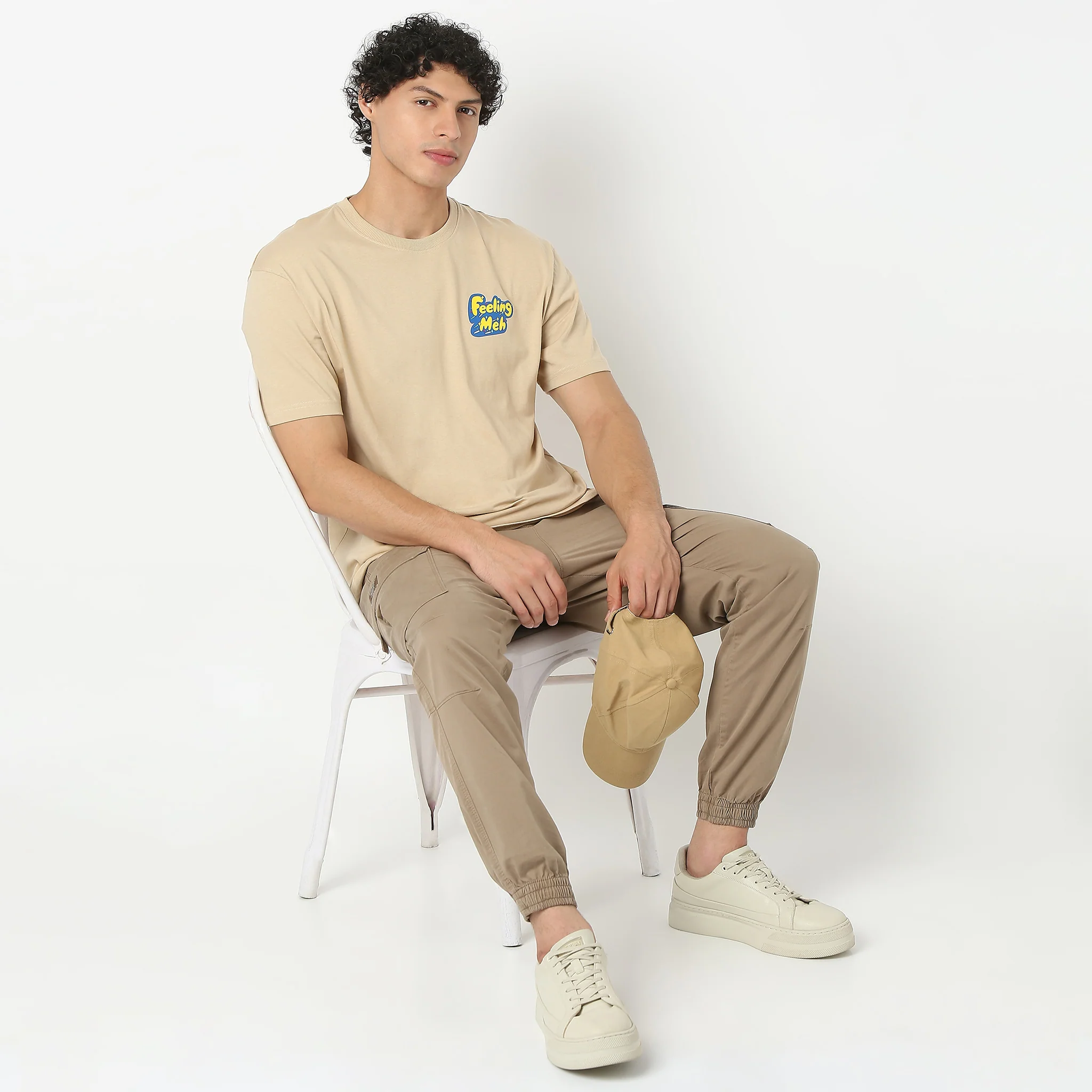 Oversize Graphic Crew Neck Slogan T-Shirt