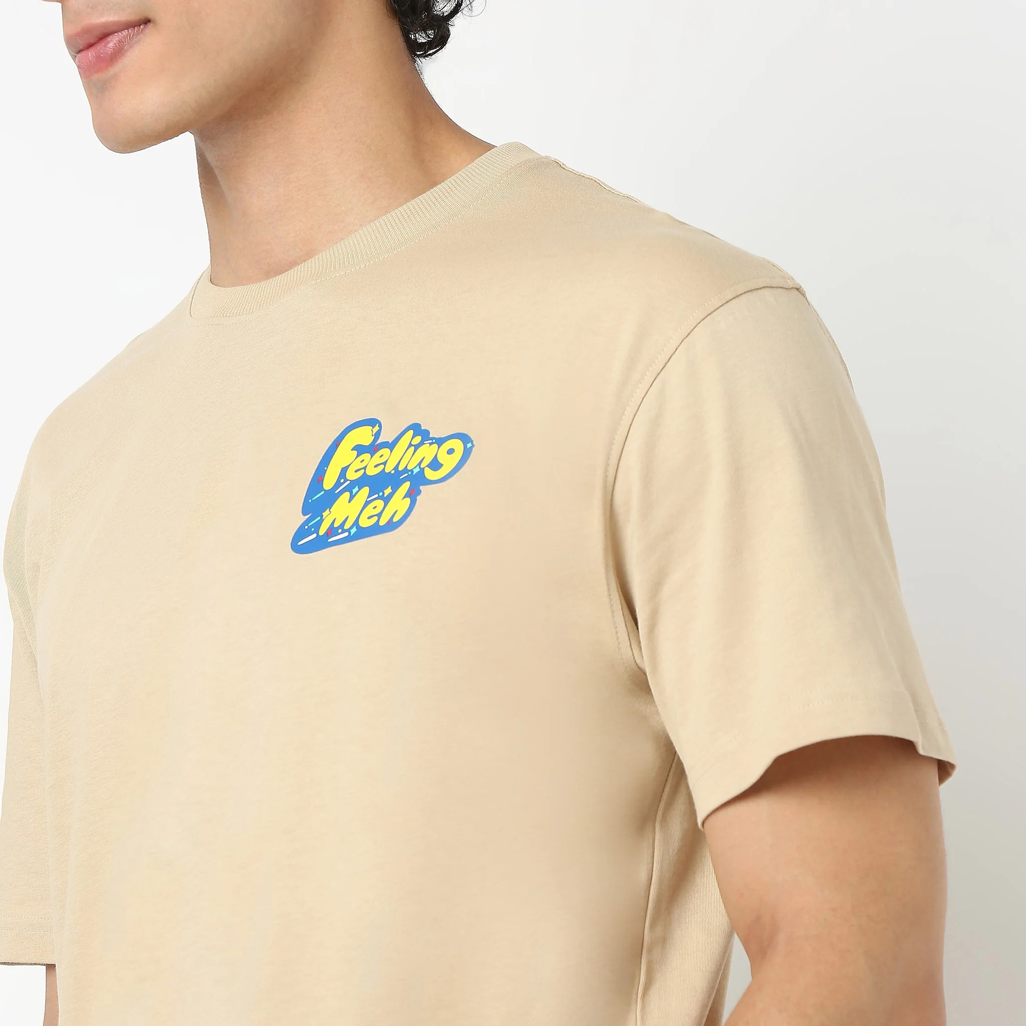 Oversize Graphic Crew Neck Slogan T-Shirt - Image 5