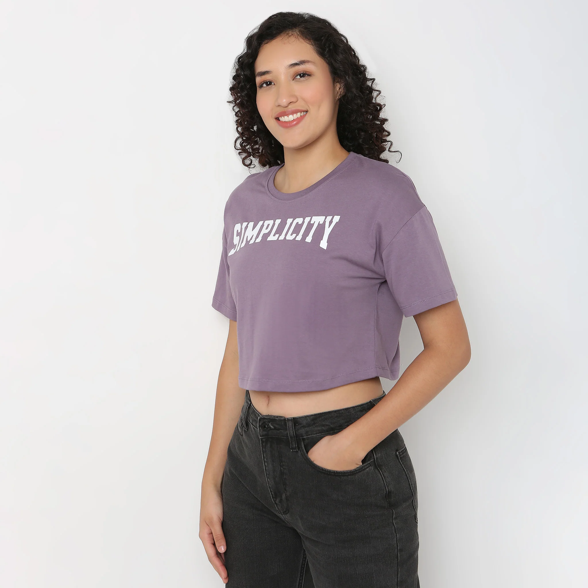 Graphic Knitted Crop T-Shirt - Image 5