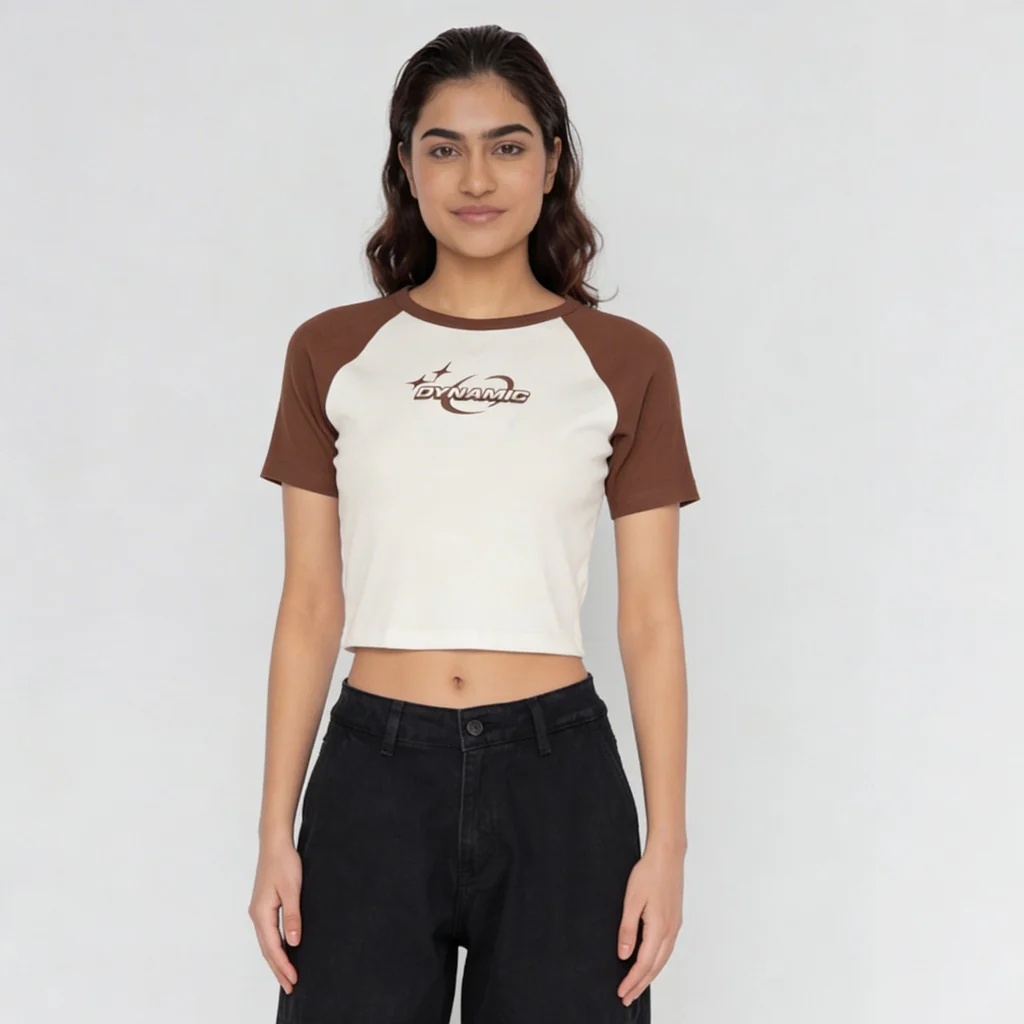 Graphic Slim Fit Crop T-Shirt - Image 2