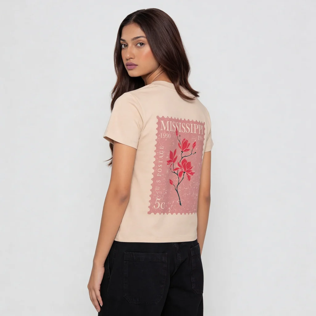 Graphic Slim Fit Crop T-Shirt - Image 3