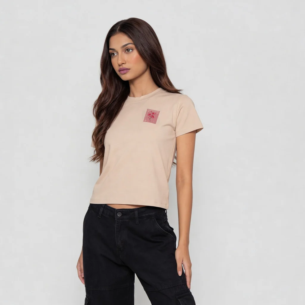 Graphic Slim Fit Crop T-Shirt - Image 5